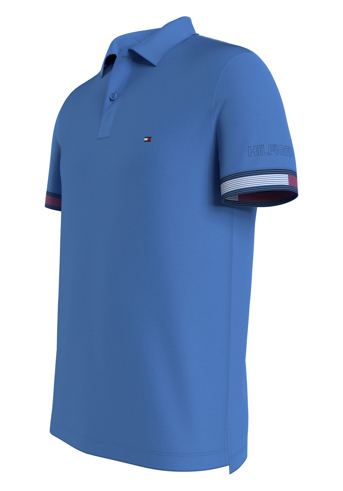 image_4_MW0MW34780C30_D_C4101wid2000amphei2000ampop_usm1710 Tommy Hilfiger Flag Cuff Slim Polo, heren poloshirt, middenblauw