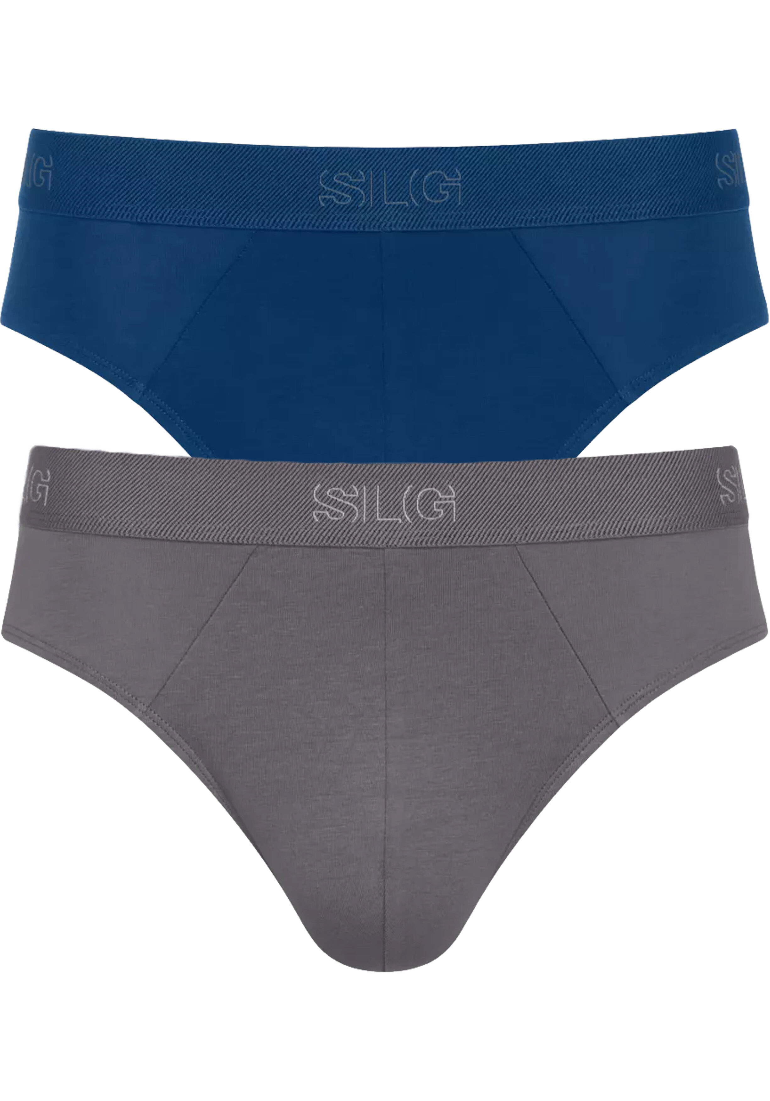 Sloggi Men SLG Base Brief, heren slip (2-pack), kobaltblauw en middengrijs
