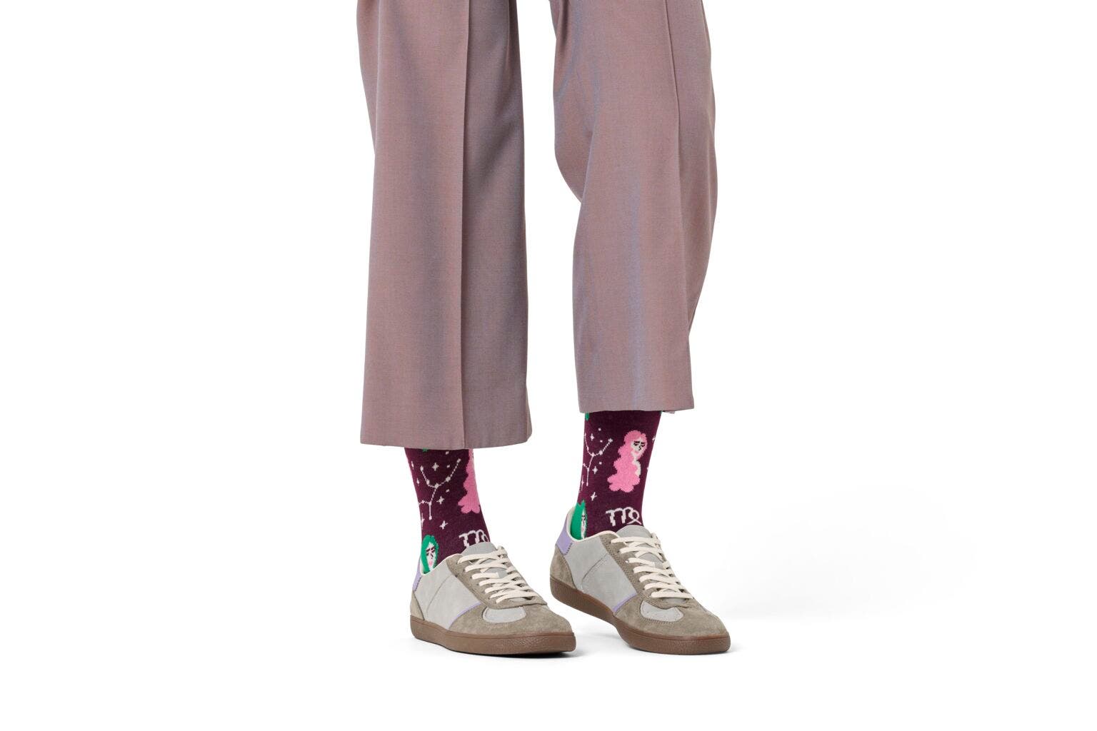 Happy Socks Virgo Sock, unisex sokken, donkerrood