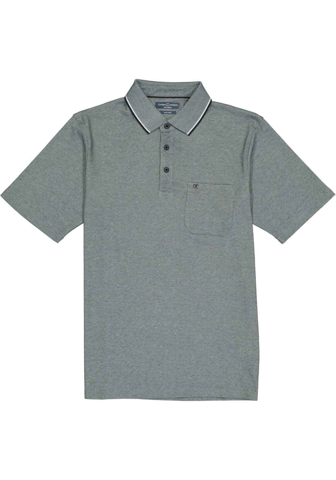 2-4060031357630_casa_moda_polo_HR CASA MODA comfort fit poloshirt, grijs melange