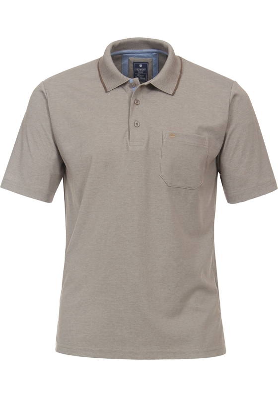 Redmond regular fit heren polo, jersey, bruin Redmond regular fit heren polo, jersey, bruin