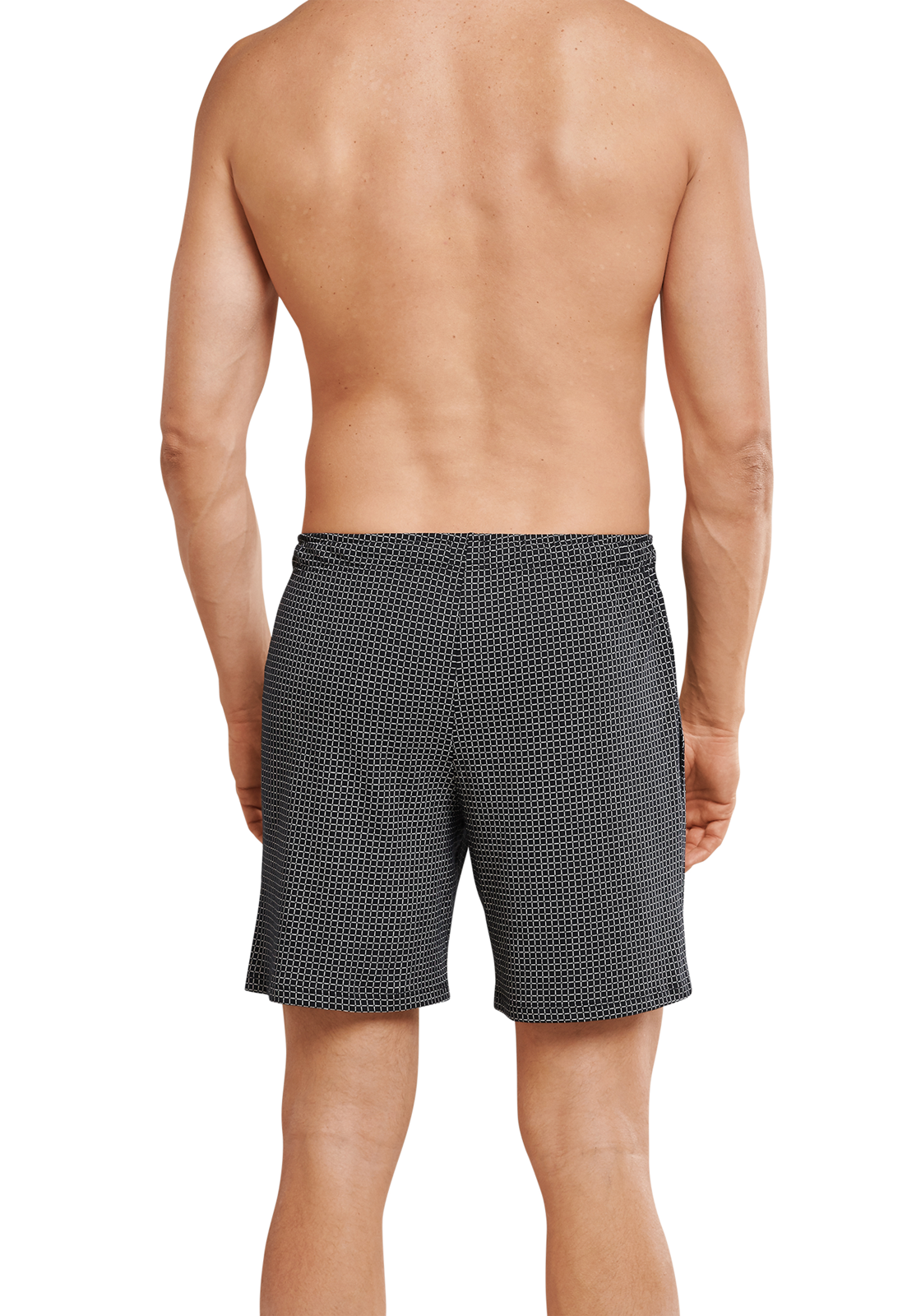 4-4007065359520-schiesser-mixrelax-loungebroek_HR SCHIESSER Mix+Relax lounge broek, korte pijpen, dun, zwart geruit