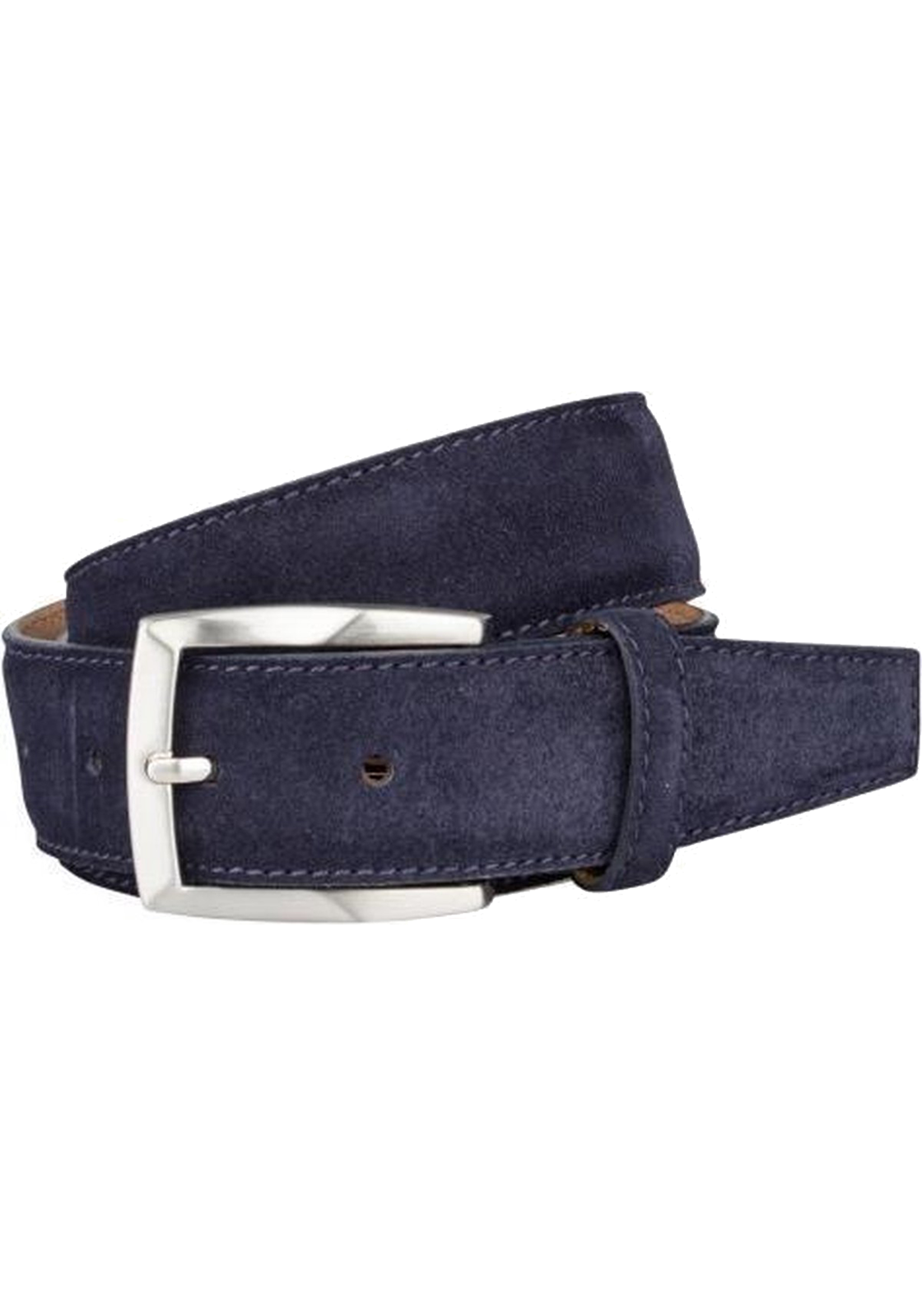 1-4032057201990-lindenmann-riem_HR LINDENMANN suede leren heren riem, marine blauw