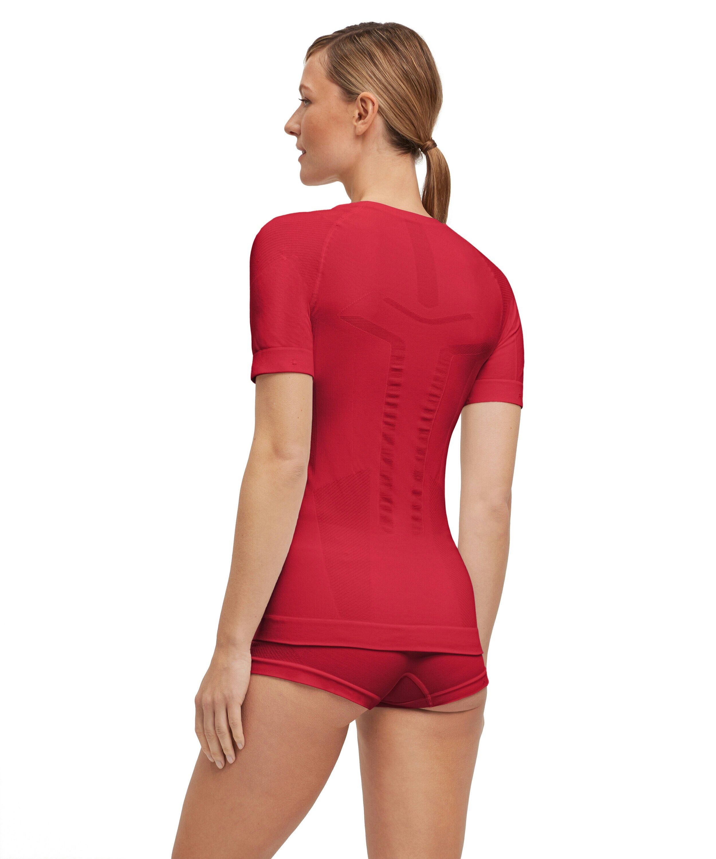 FALKE dames T-shirt Warm, thermoshirt, rood (red)