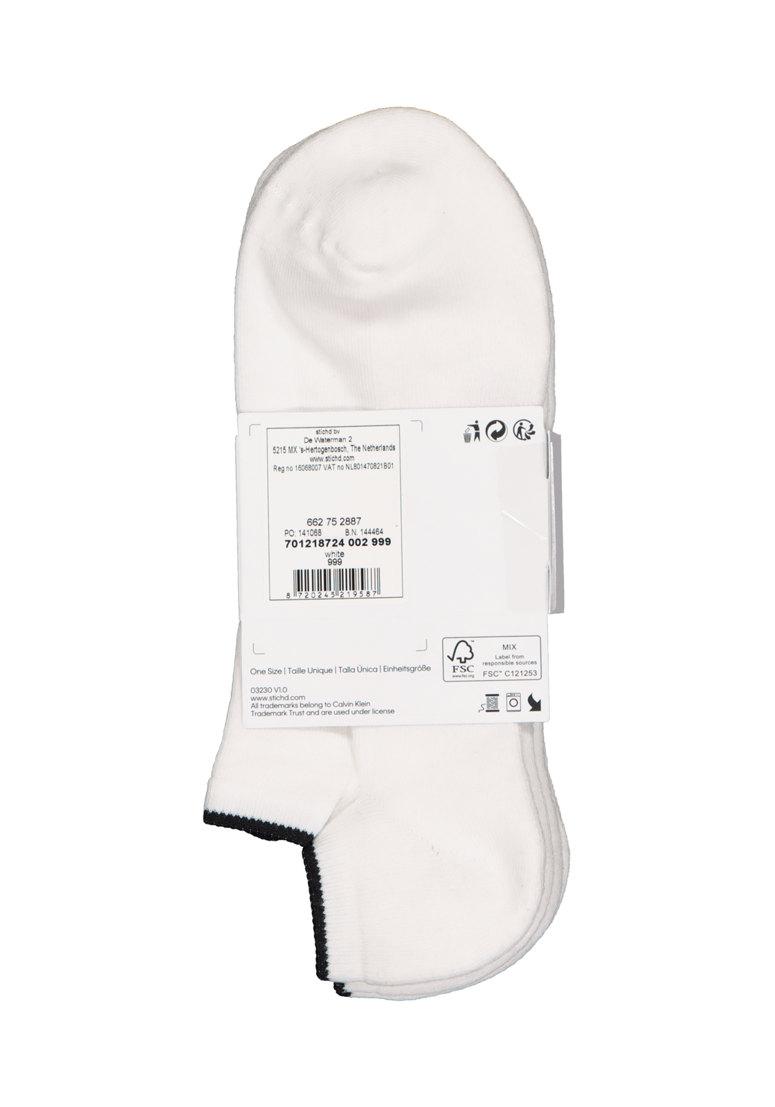 10-8720245219587_ck_sokken_3p_HR Calvin Klein herensokken Grant (3-pack), onzichtbare lage sportsokken, wit
