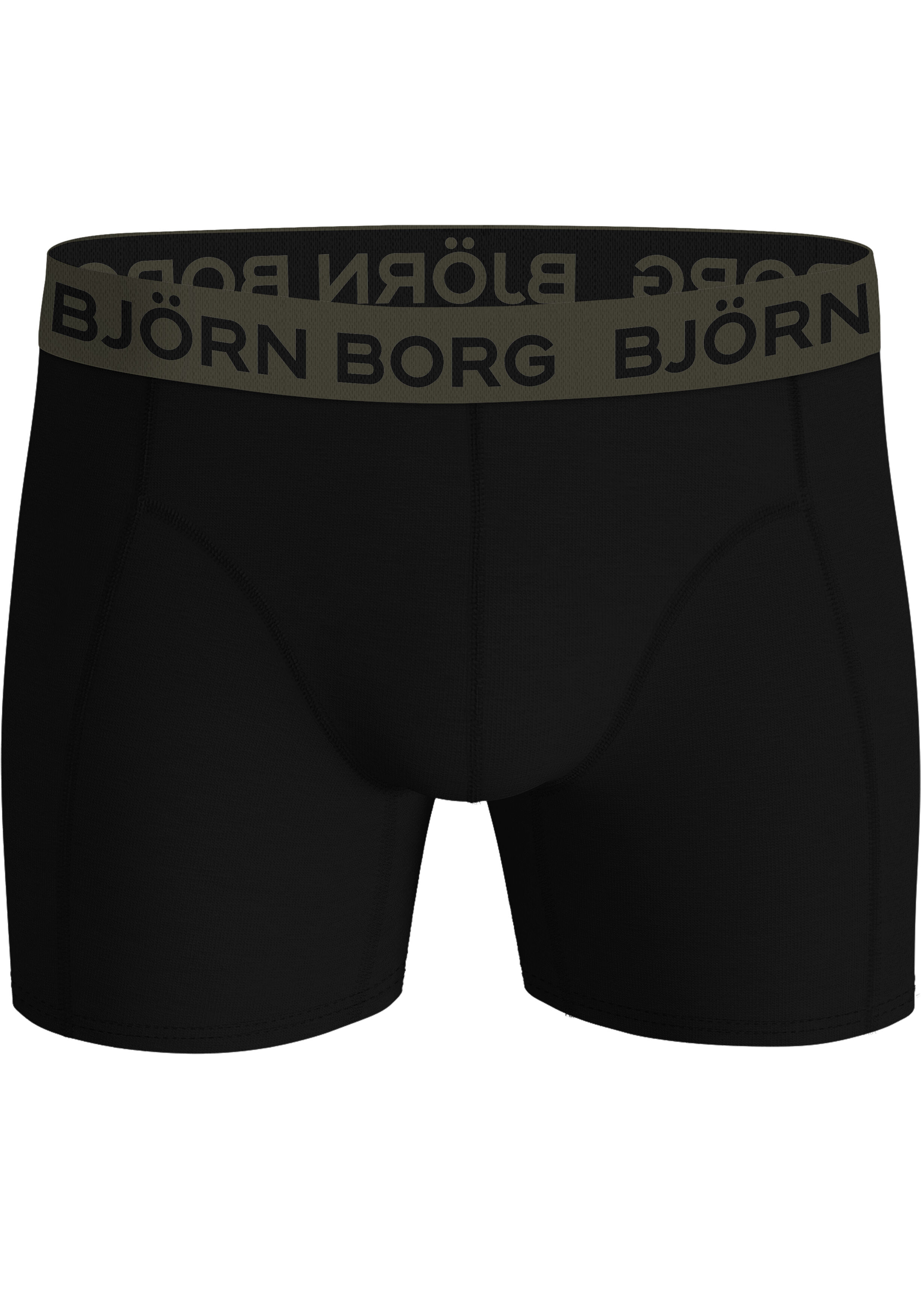 Bjorn Borg Cotton Stretch boxers, heren boxers normale lengte (5-pack), zwart, zwart, zwart, zwart, zwart