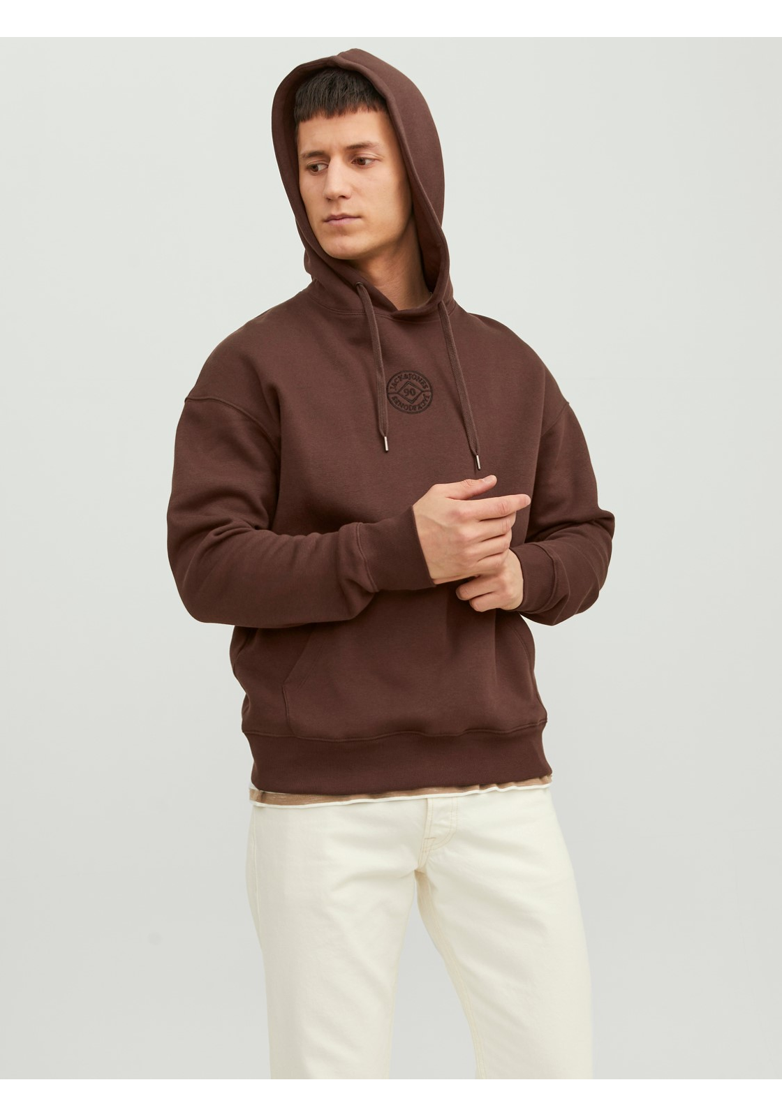 image_3_jj__4215818__front1jpgv8cb5f74ae5b661d80f68662066c07b7daf80 JACK & JONES Cosmo sweat hood regular fit, heren hoodie katoenmengsel met capuchon, bruin