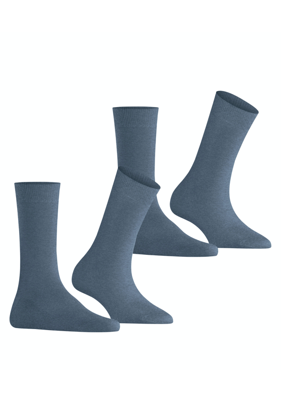 Burlington Everyday 2-Pack damessokken, blauw (light denim) Burlington Everyday 2-Pack damessokken, blauw (light denim)