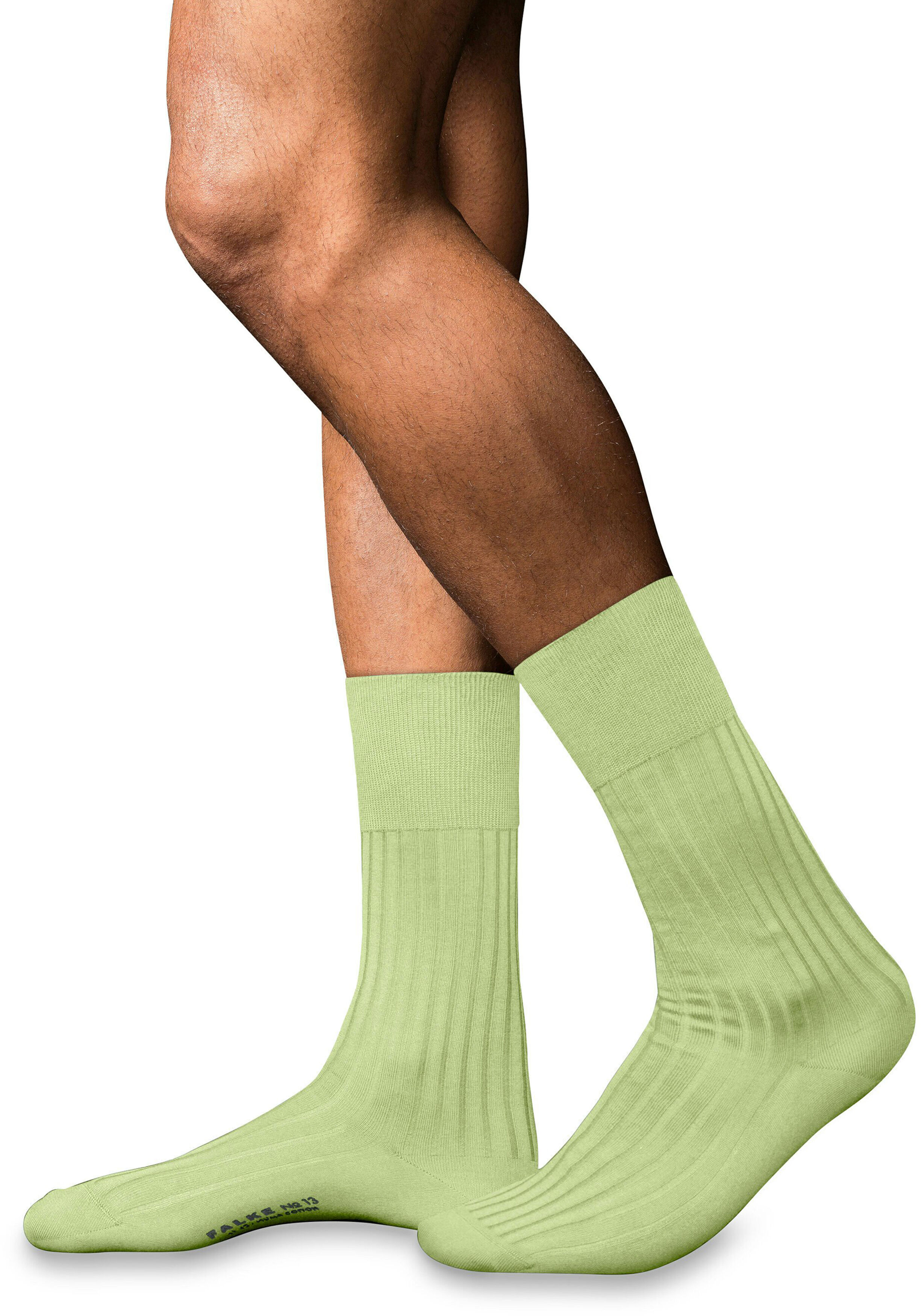 FALKE No. 13 Finest Piuma Cotton herensokken, limegroen (lemon)