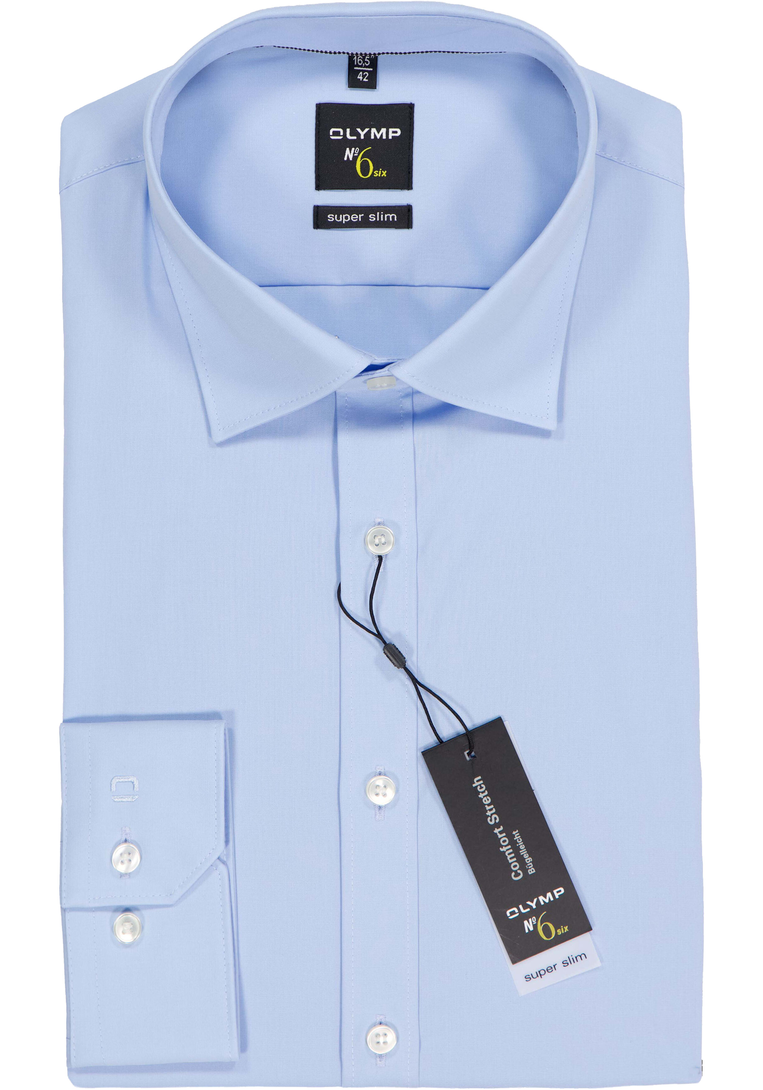 OLYMP No. 6 Six super slim fit overhemd, popeline, lichtblauw