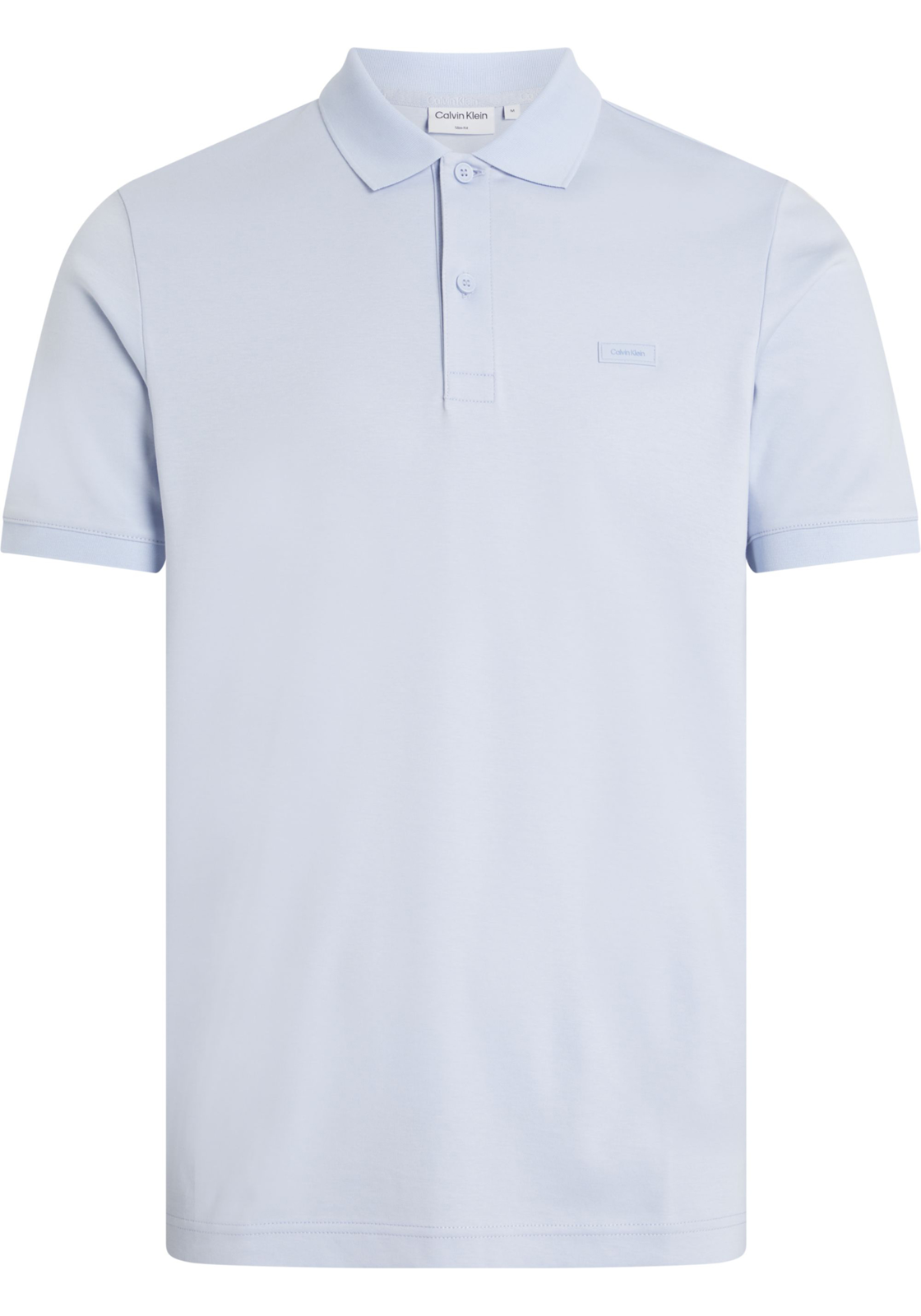 1-8720109242232-calvin_klein-polo-V24_HR Calvin Klein Smooth Cotton Slim Polo, heren poloshirt, lichtblauw