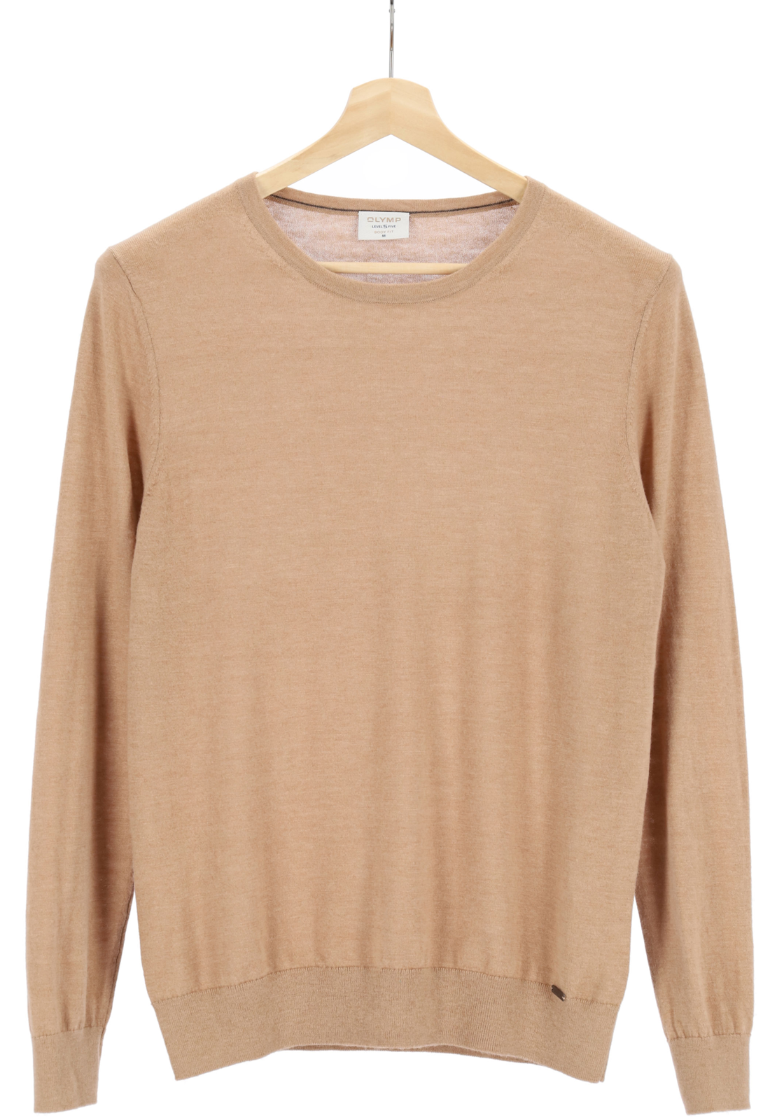6-4063402293766-olymp-OLYMP-TR-bruin-01511157-hanger_HR OLYMP Level 5 body fit trui wol met zijde, O-hals, camel