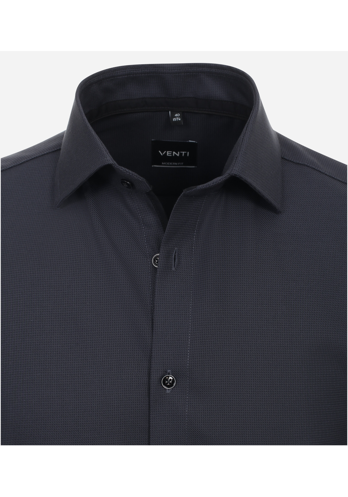image_4_e42e740c17a9cb29c8acf41ed0ce5f85jpgautoformatbgF3F3F3blend-alpha100blend-colorF3F3F3blend-modedarkenfitclampp VENTI modern fit overhemd, structuur, zwart
