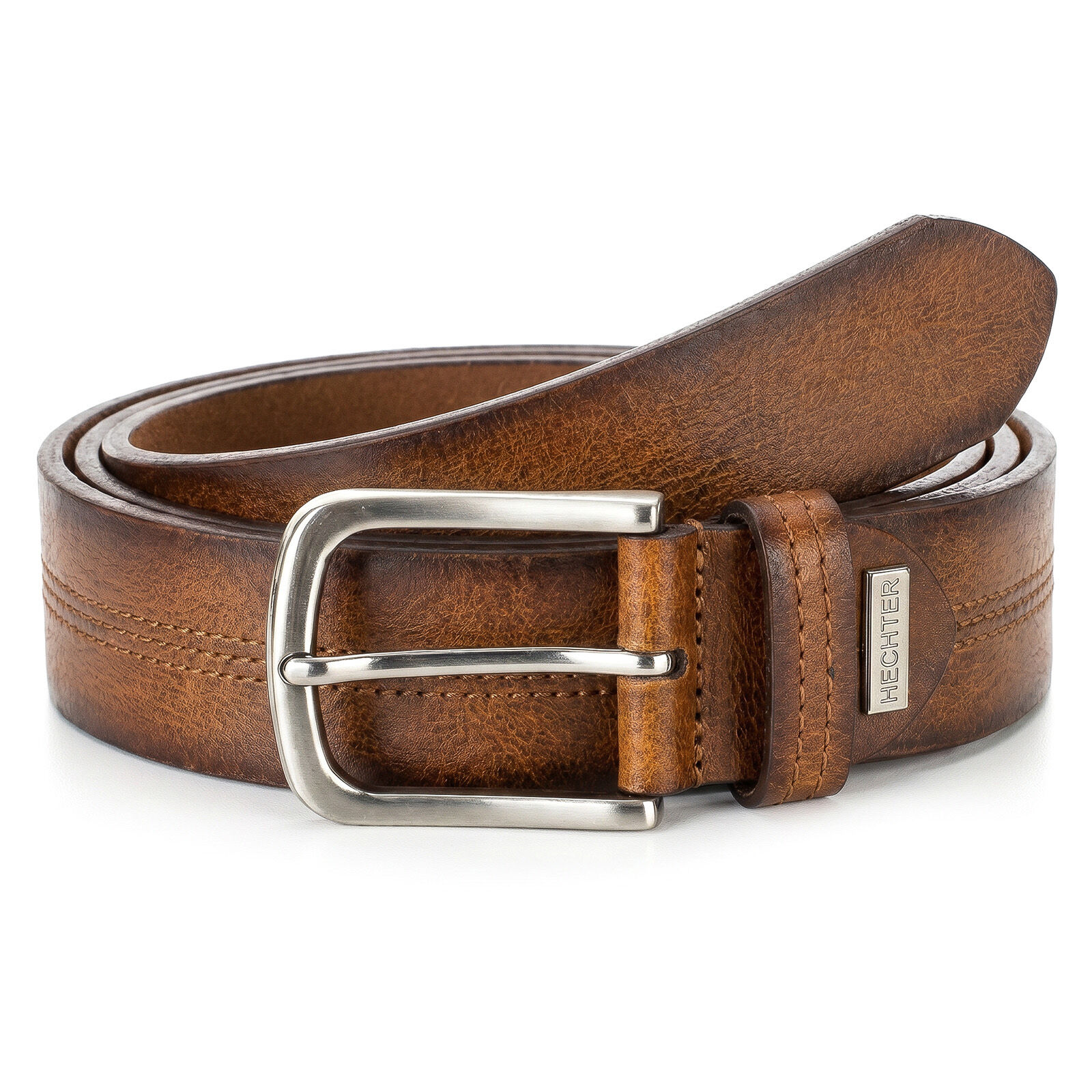 HECHTER leren heren riem, cognac