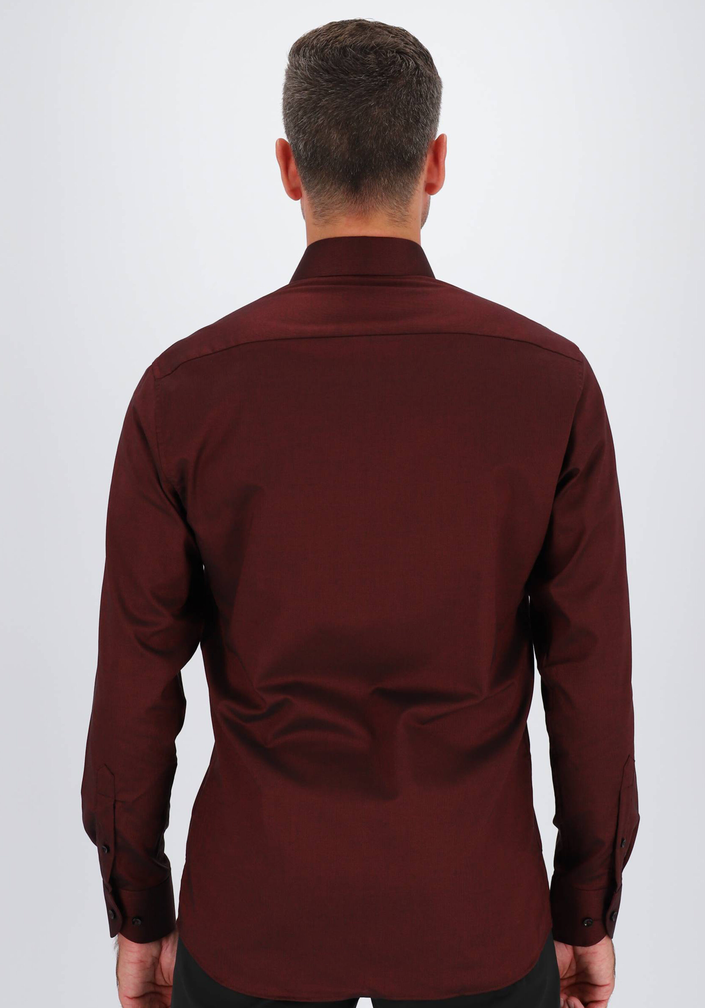 ETERNA modern fit overhemd, natte, diep donkerrood
