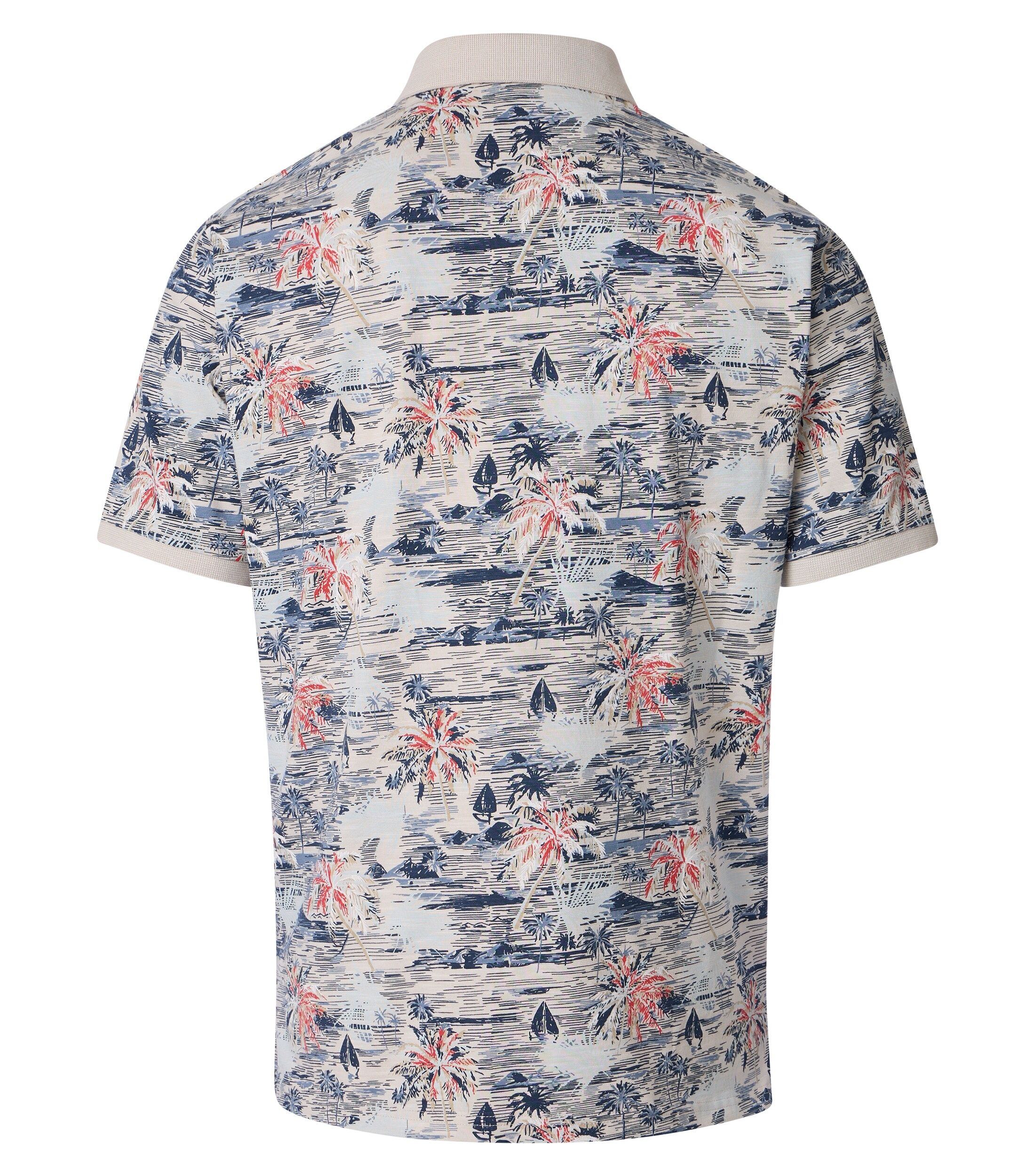 CASA MODA comfort fit heren polo, beige dessin