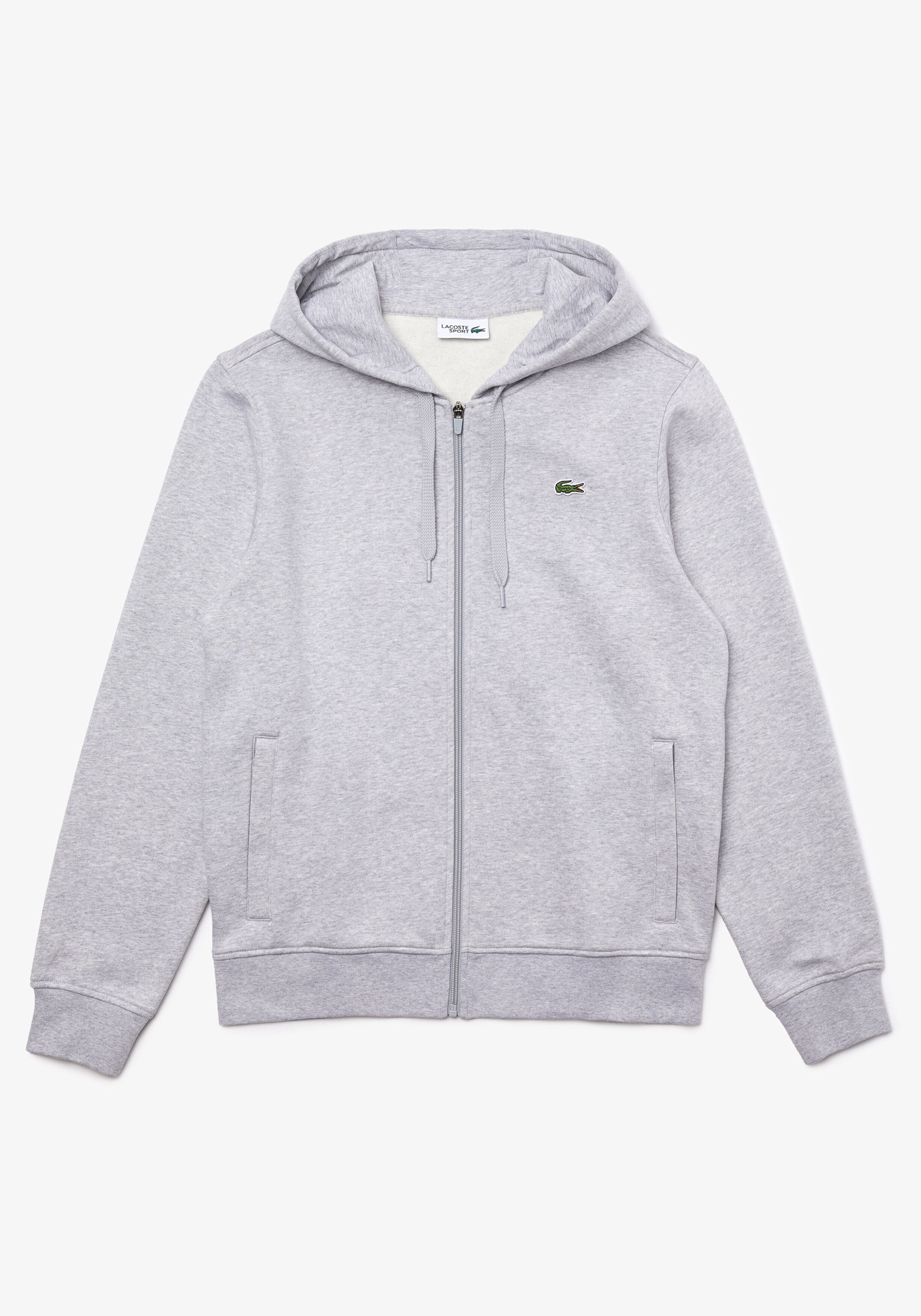 Lacoste heren hoodie sweatvest, met rits, lichtgrijs vest