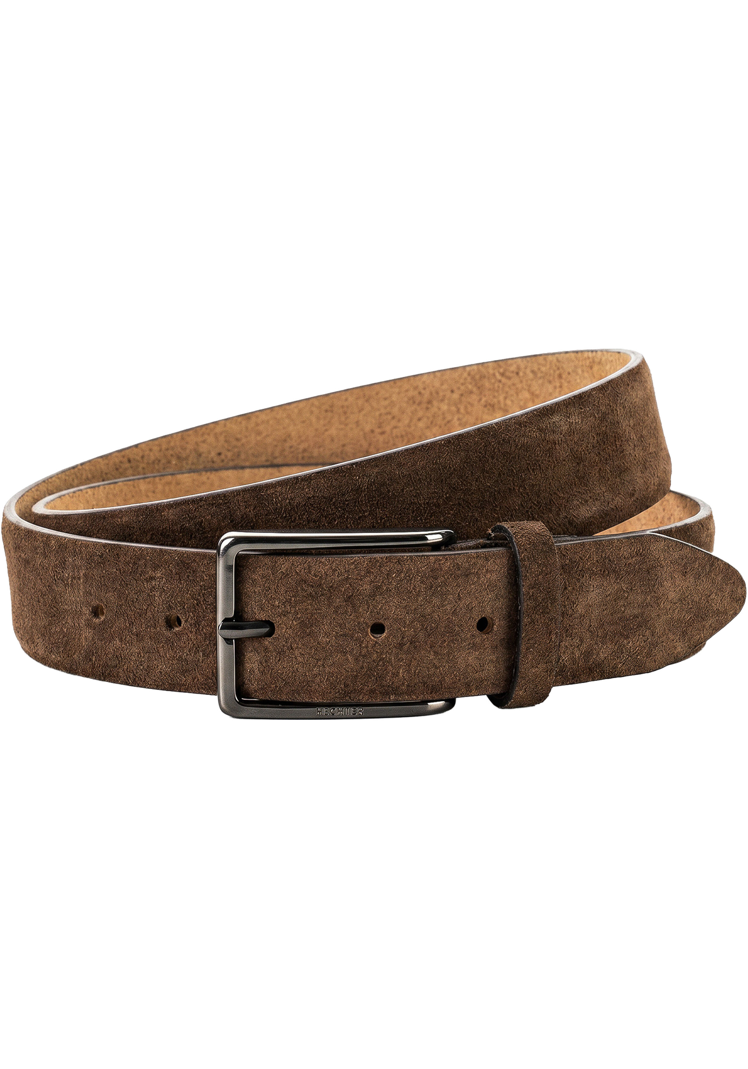 HECHTER leren heren riem, bruin