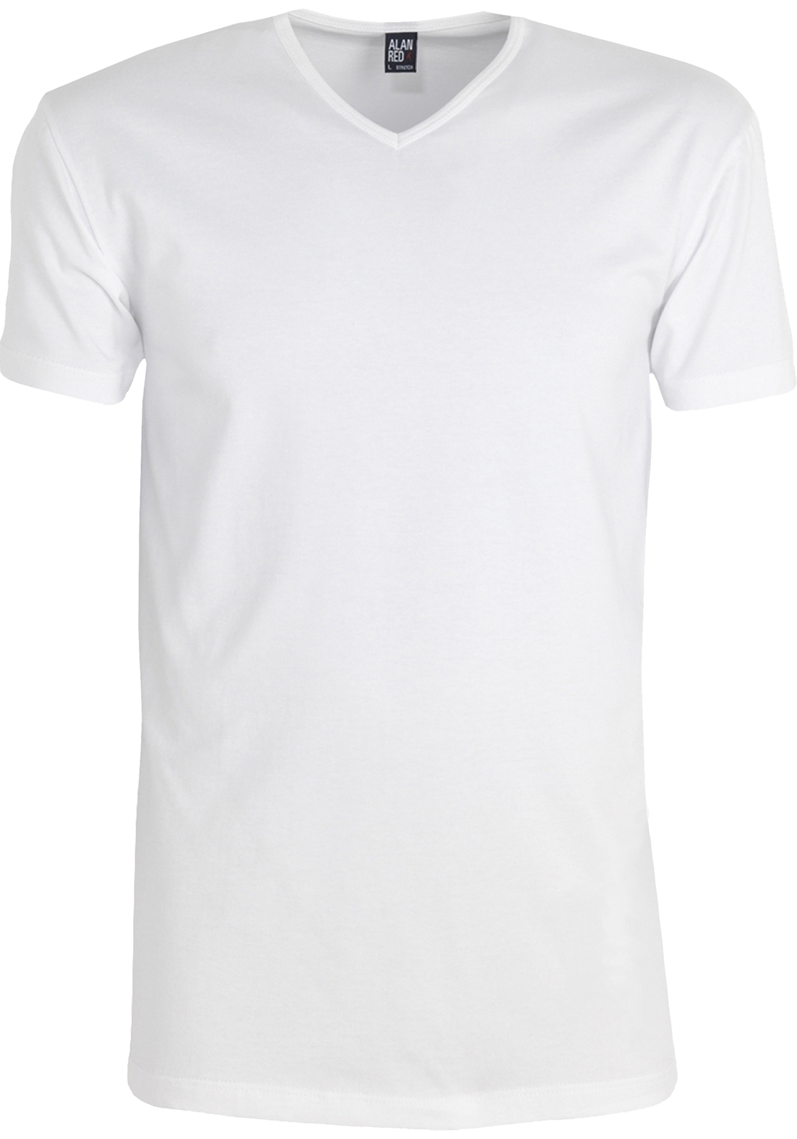 oklahoma_extra_lang_wit1 ALAN RED T-shirts Oklahoma extra lang (2-pack), V-hals stretch, wit