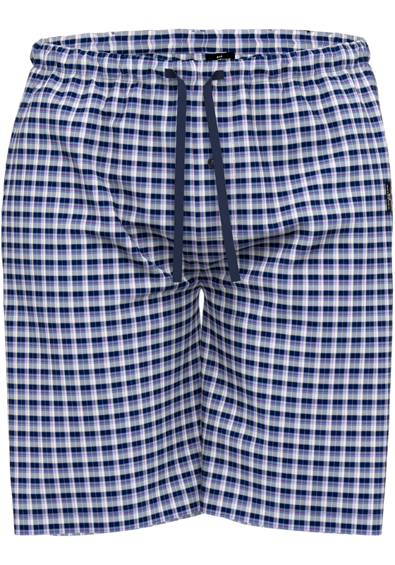 Gotzburg heren pyjama- of loungebroek, middenblauw geruit Gotzburg heren pyjama- of loungebroek, middenblauw geruit