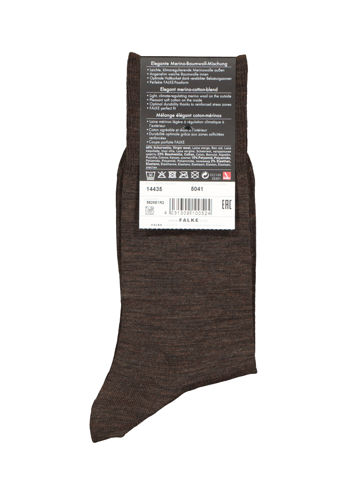 4-4031309100524_falke_sokken__HR FALKE Airport herensokken, bruin (brown melange)