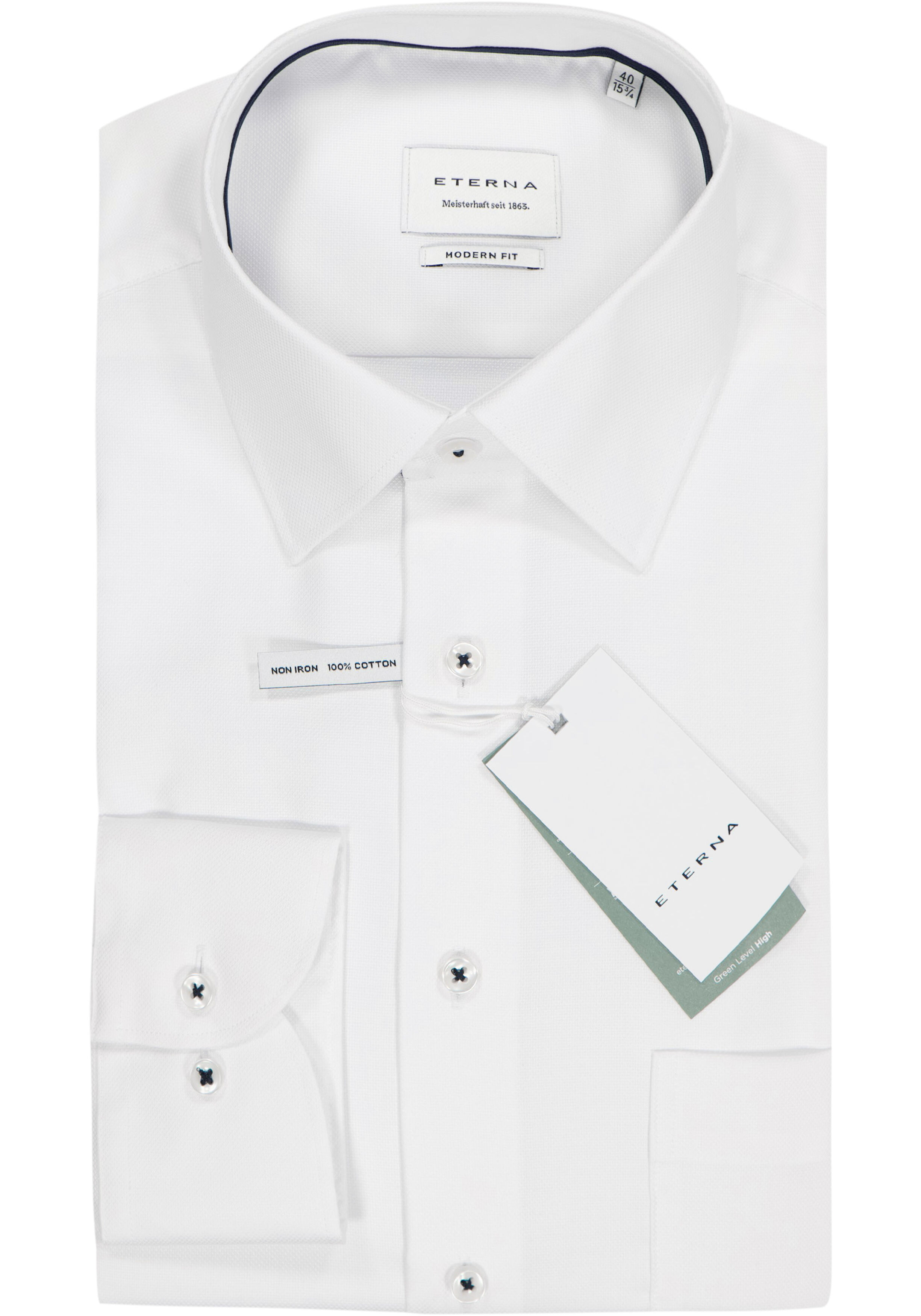 ETERNA modern fit overhemd, natte, wit
