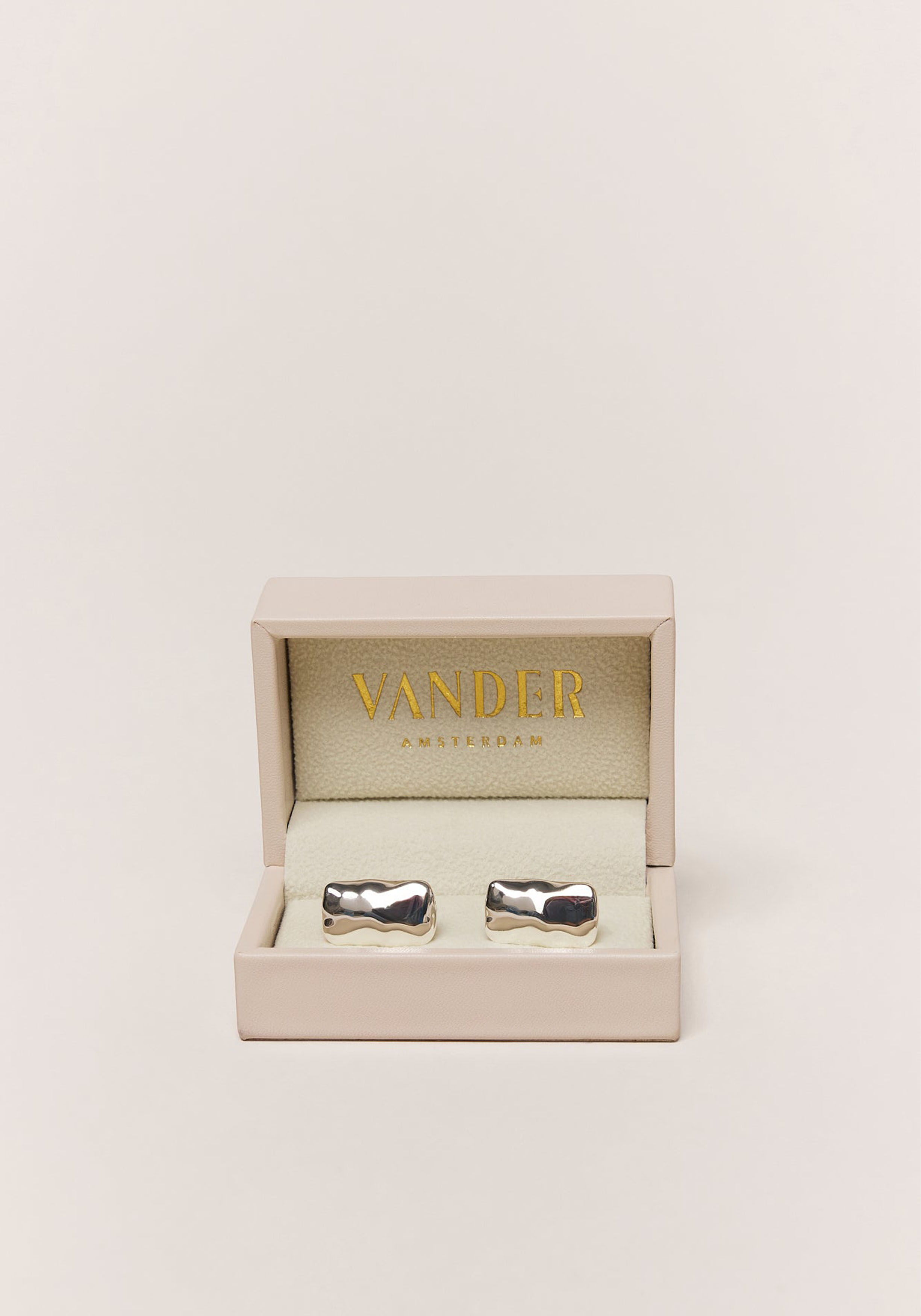 Vander Amsterdam manchetknoop Maxima, RVS, zilver