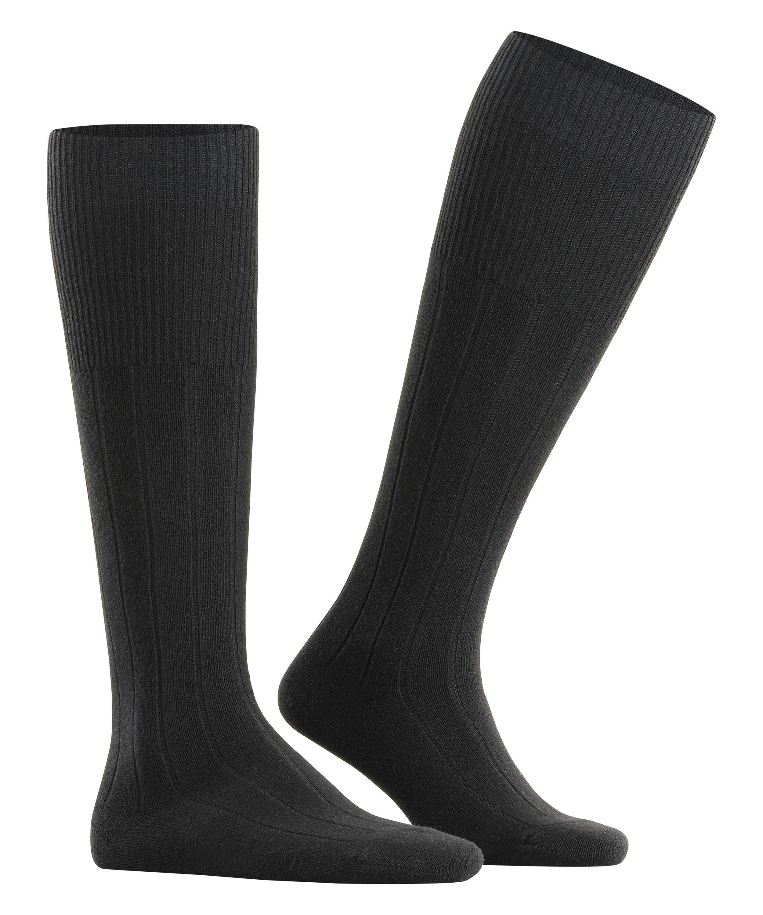 FALKE Lhasa Rib heren kniekousen, zwart (black)
