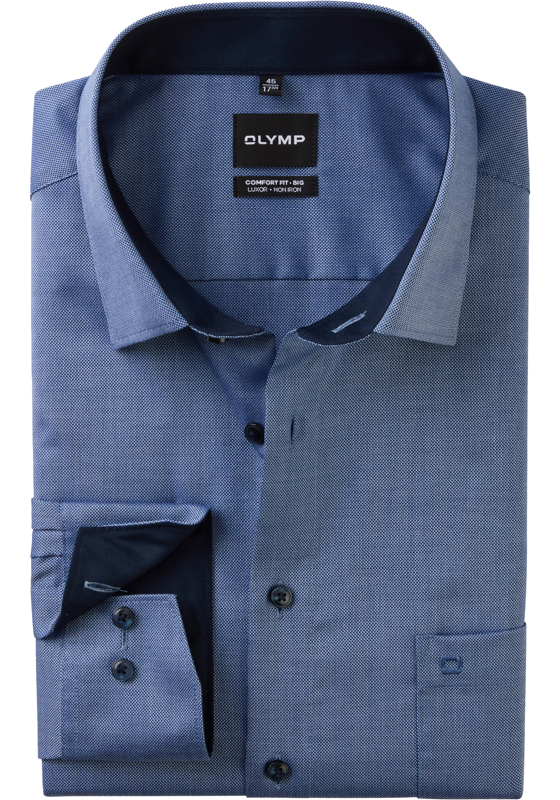 OLYMP Luxor comfort fit Big overhemd, natte, marine blauw OLYMP Luxor comfort fit Big overhemd, natte, marine blauw