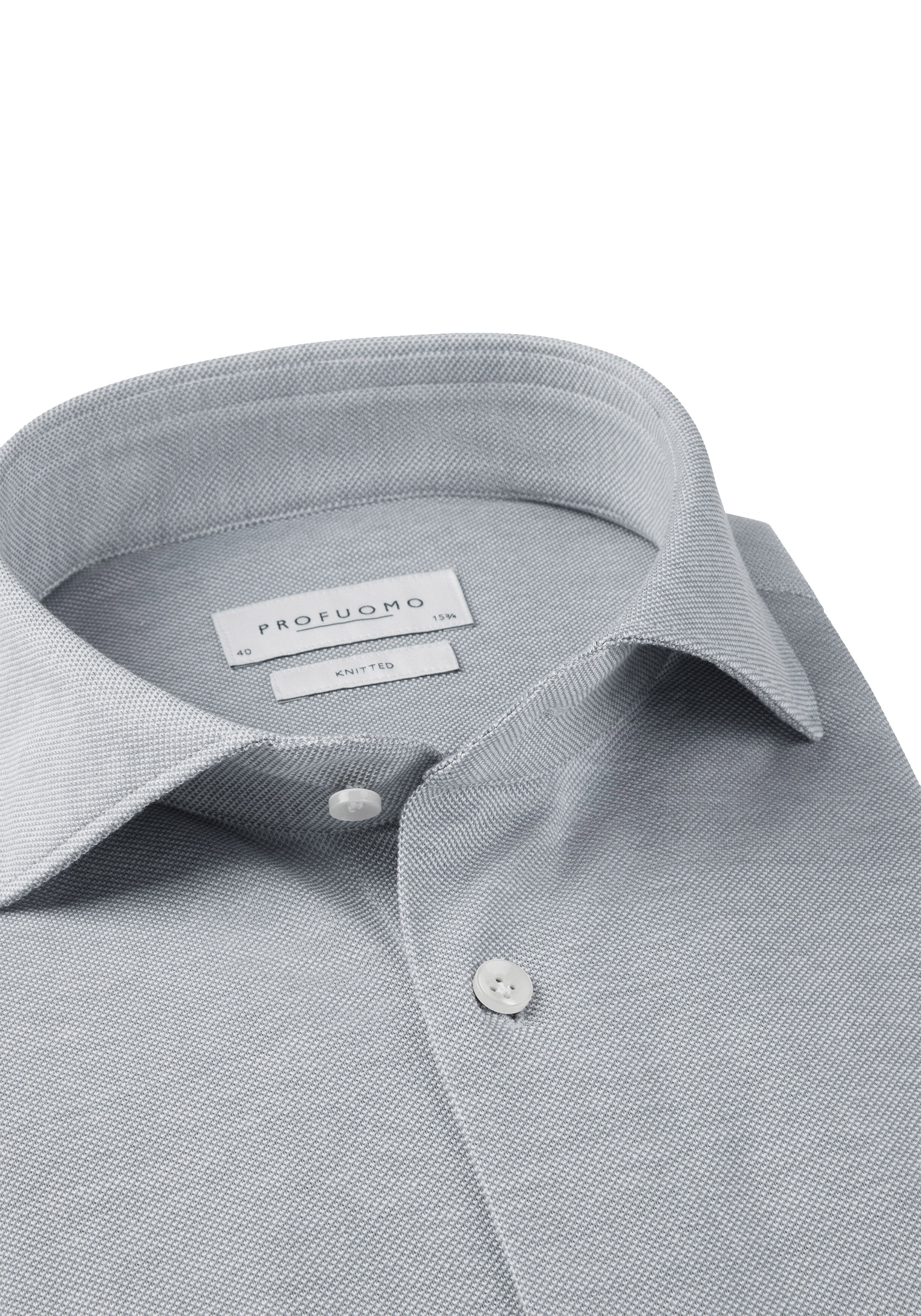 Profuomo slim fit heren overhemd, jersey, grijs