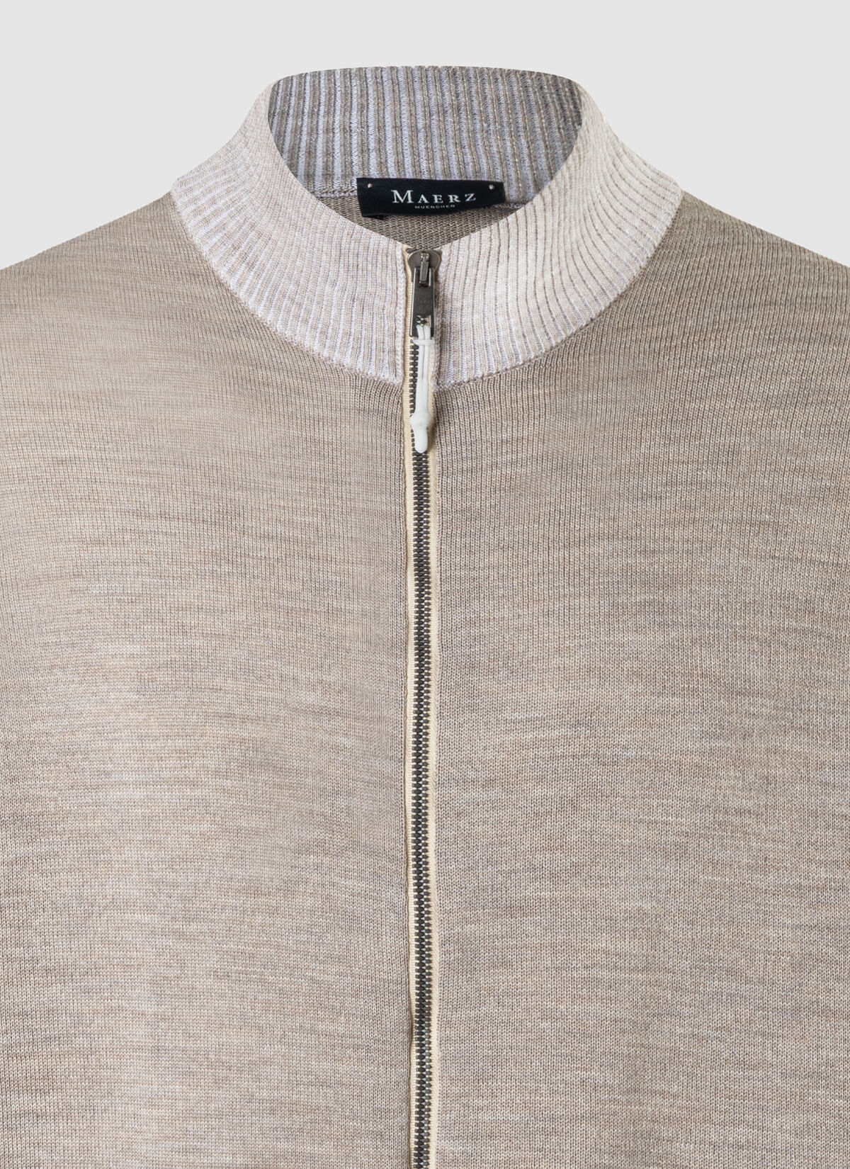 MAERZ Regular Fit heren vest met rits wol, beige