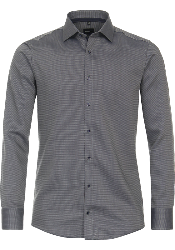 VENTI modern fit overhemd, dobby, groen, wit, blauw mini dessin VENTI modern fit overhemd, dobby, groen, wit, blauw mini dessin