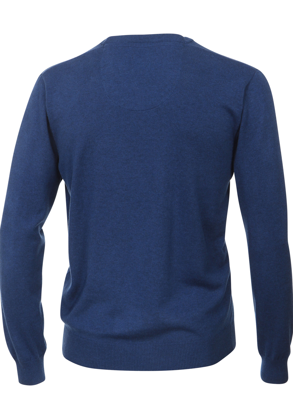 3-4049807141642-redmond-trui_HR Redmond heren trui katoen, V-hals, jeans-blauw