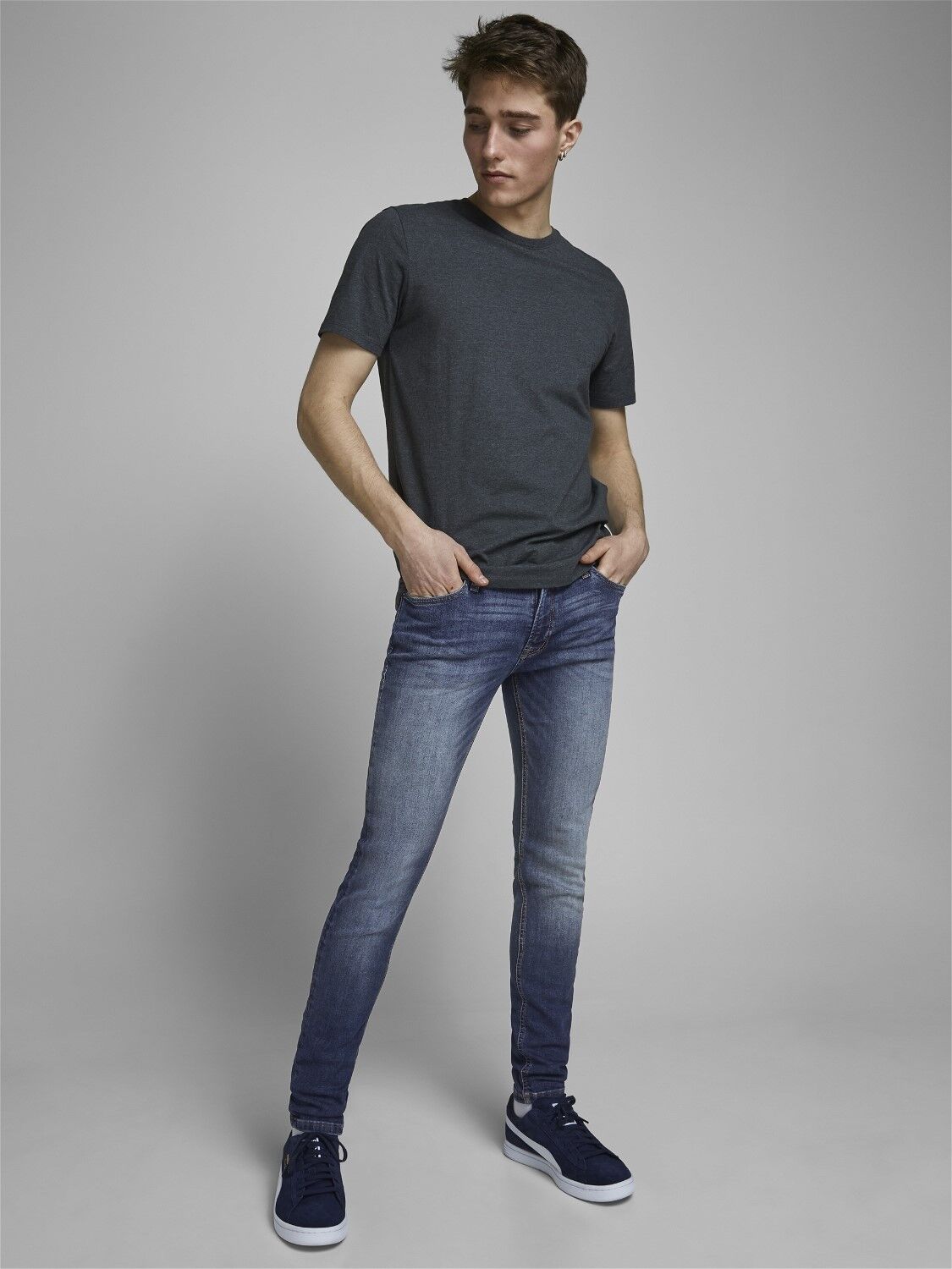 JACK & JONES Liam Original loose fit, heren jeans, denimblauw