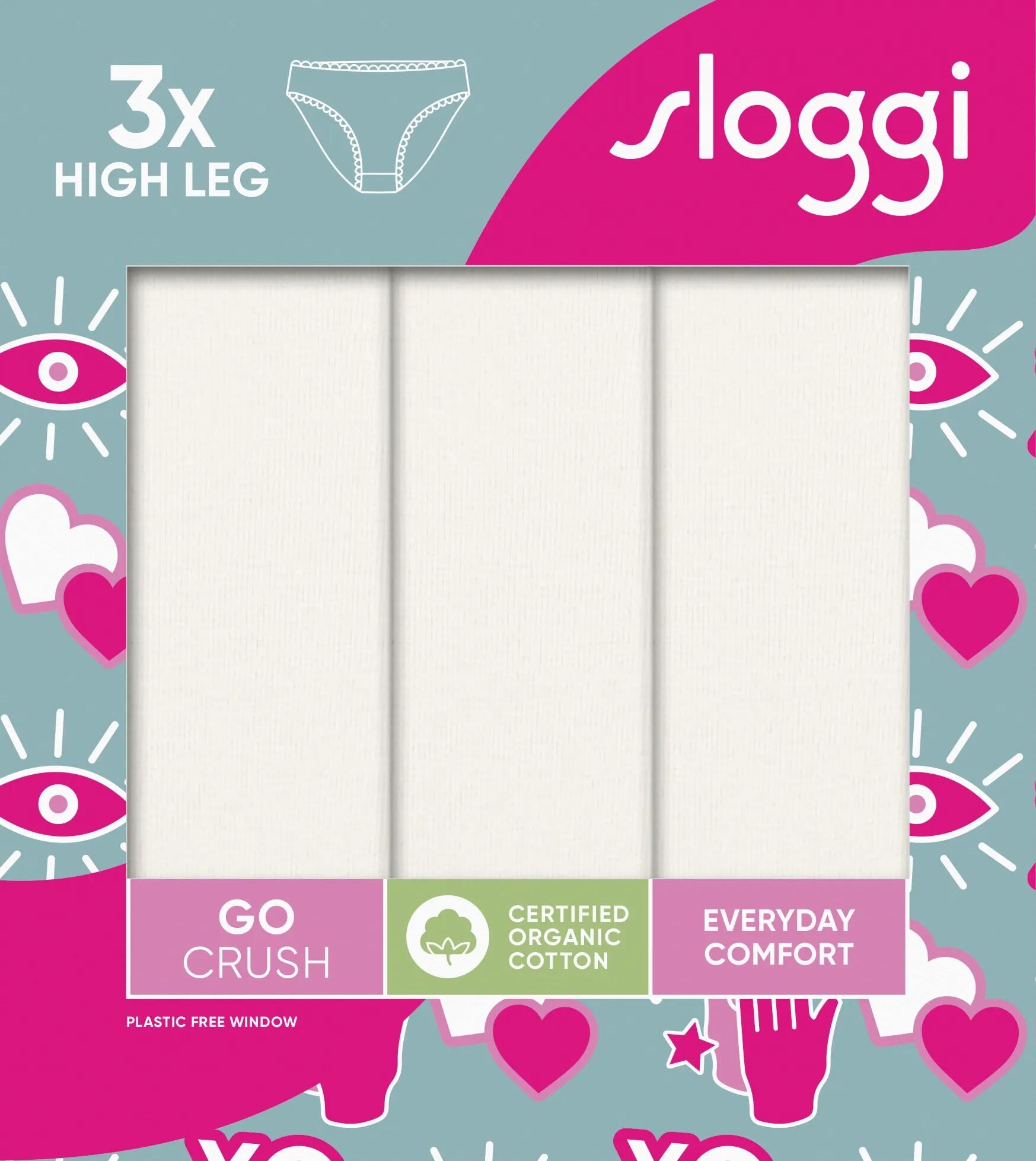 Sloggi Women GO Crush High leg (3-pack), dames slip, wit