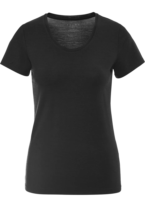FALKE dames T-shirt Daily Climawool, korte mouw, zwart (black) FALKE dames T-shirt Daily Climawool, korte mouw, zwart (black)