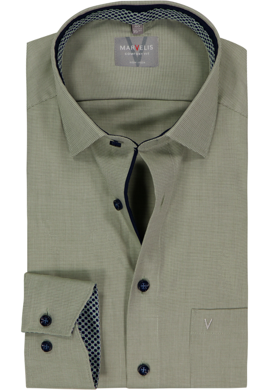 MARVELIS comfort fit overhemd, twill, olijfgroen MARVELIS comfort fit overhemd, twill, olijfgroen