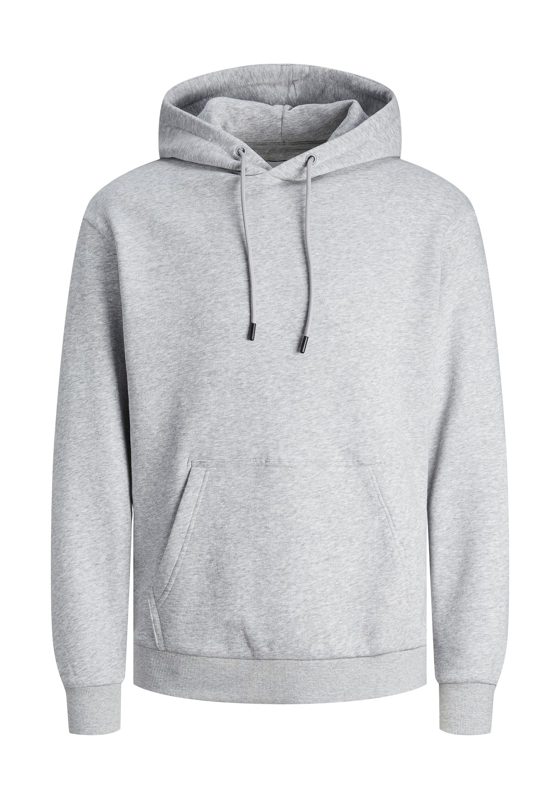 JACK & JONES Bradley sweat hood regular fit, heren hoodie katoenmengsel met capuchon, lichtgrijs melange JACK & JONES Bradley sweat hood regular fit, heren hoodie katoenmengsel met capuchon, lichtgrijs melange