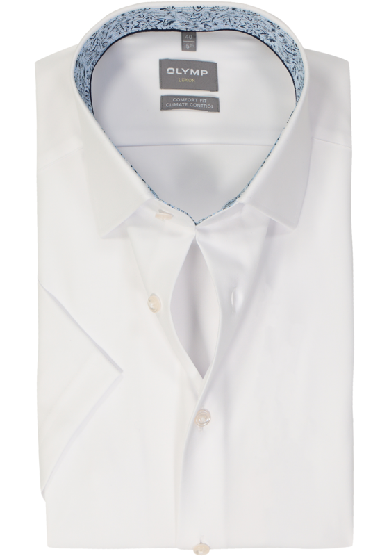OLYMP comfort fit overhemd, korte mouw, twill, wit OLYMP comfort fit overhemd, korte mouw, twill, wit