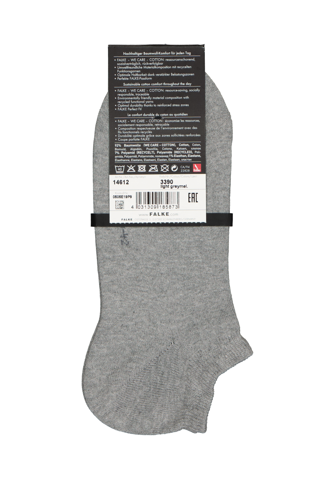 4-4031309185873_falke_sokken_HR FALKE Family heren enkelsokken, lichtgrijs (light grey melange)