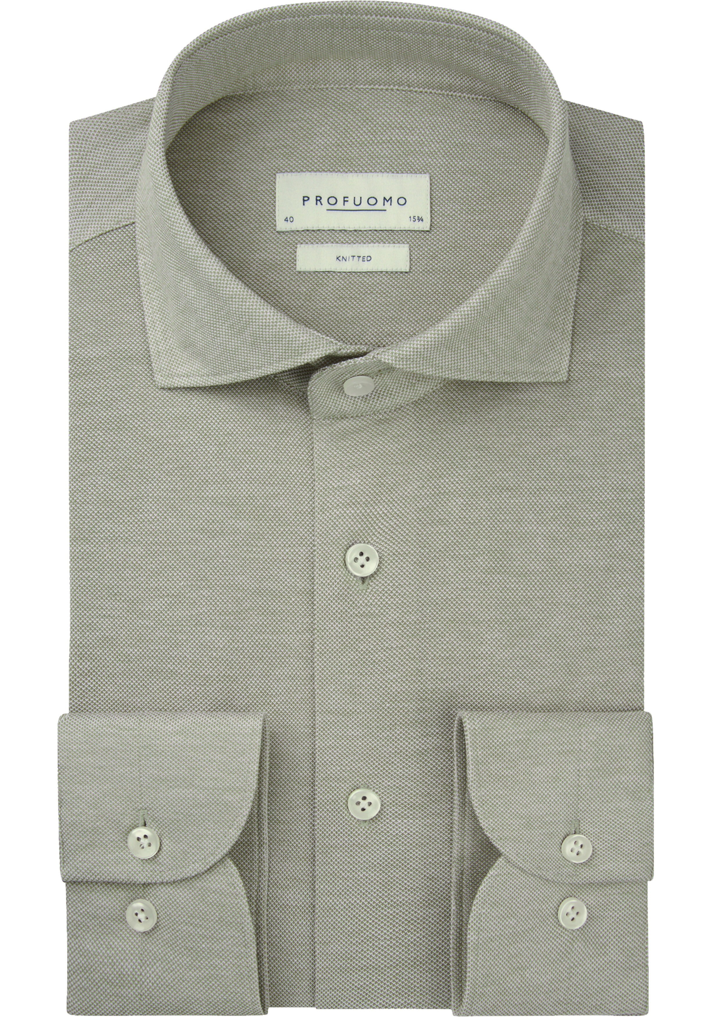 Profuomo slim fit heren overhemd, jersey, groen