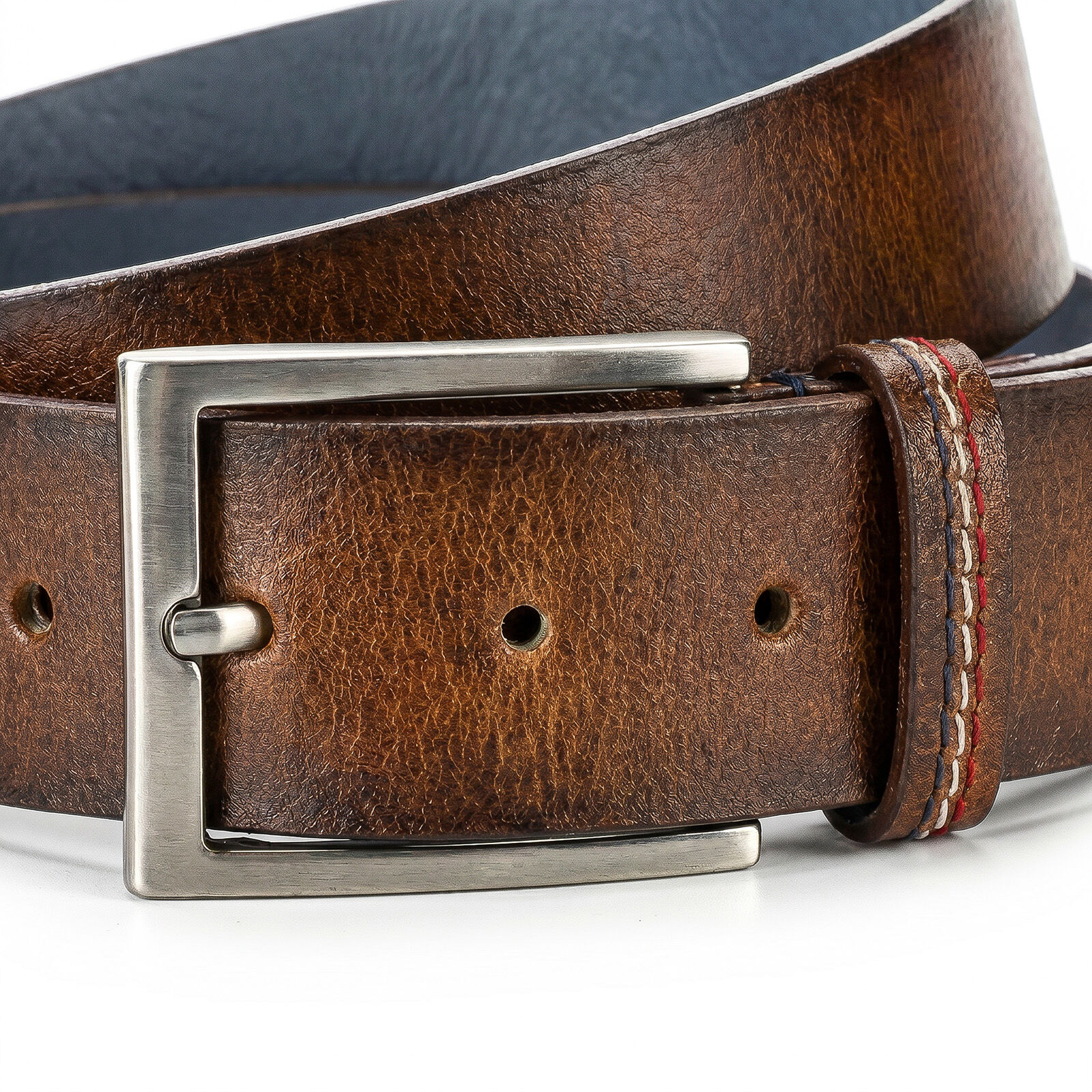 HECHTER leren heren riem, cognac