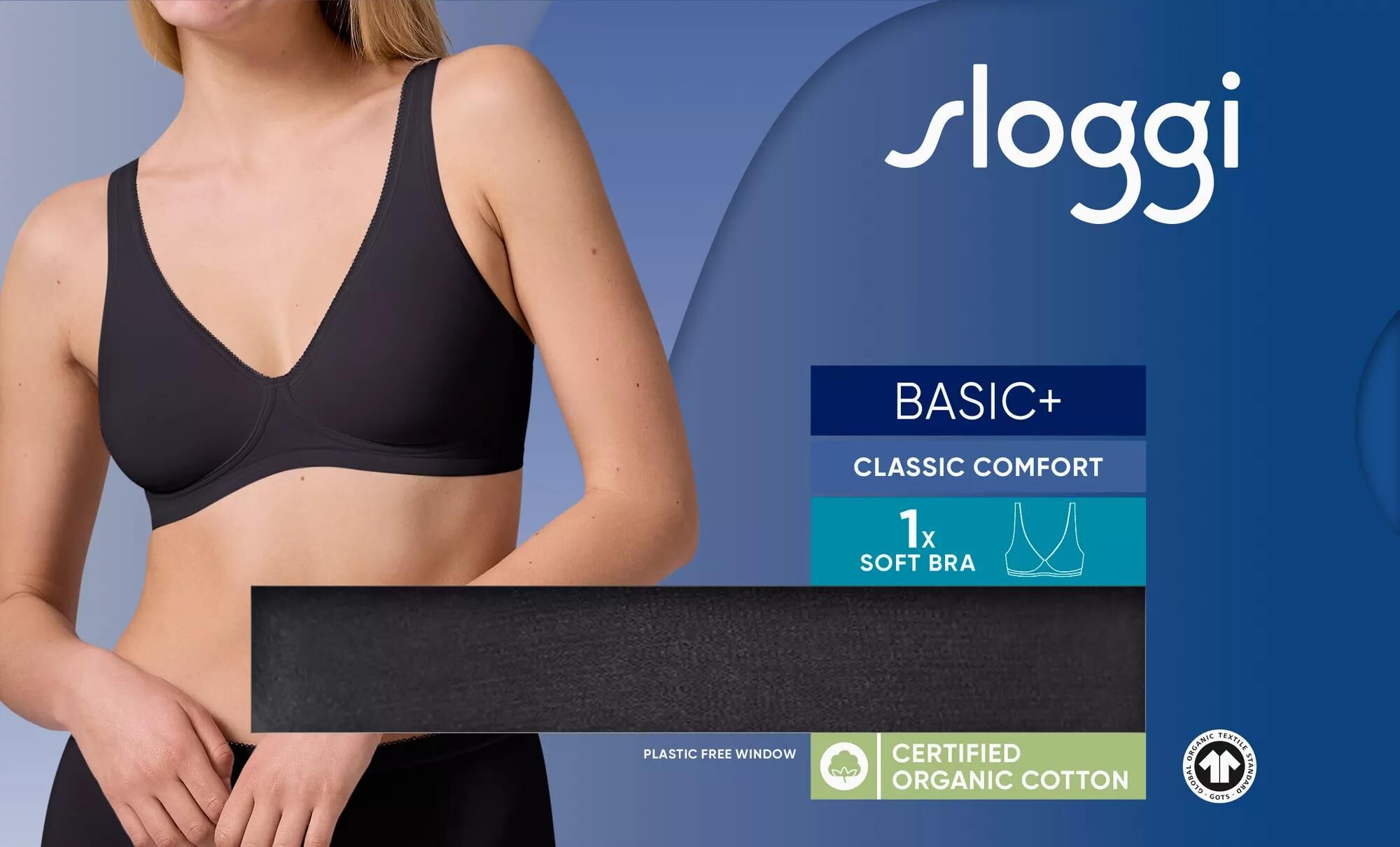 Sloggi Women Basic+ Soft Bra, BH, zwart