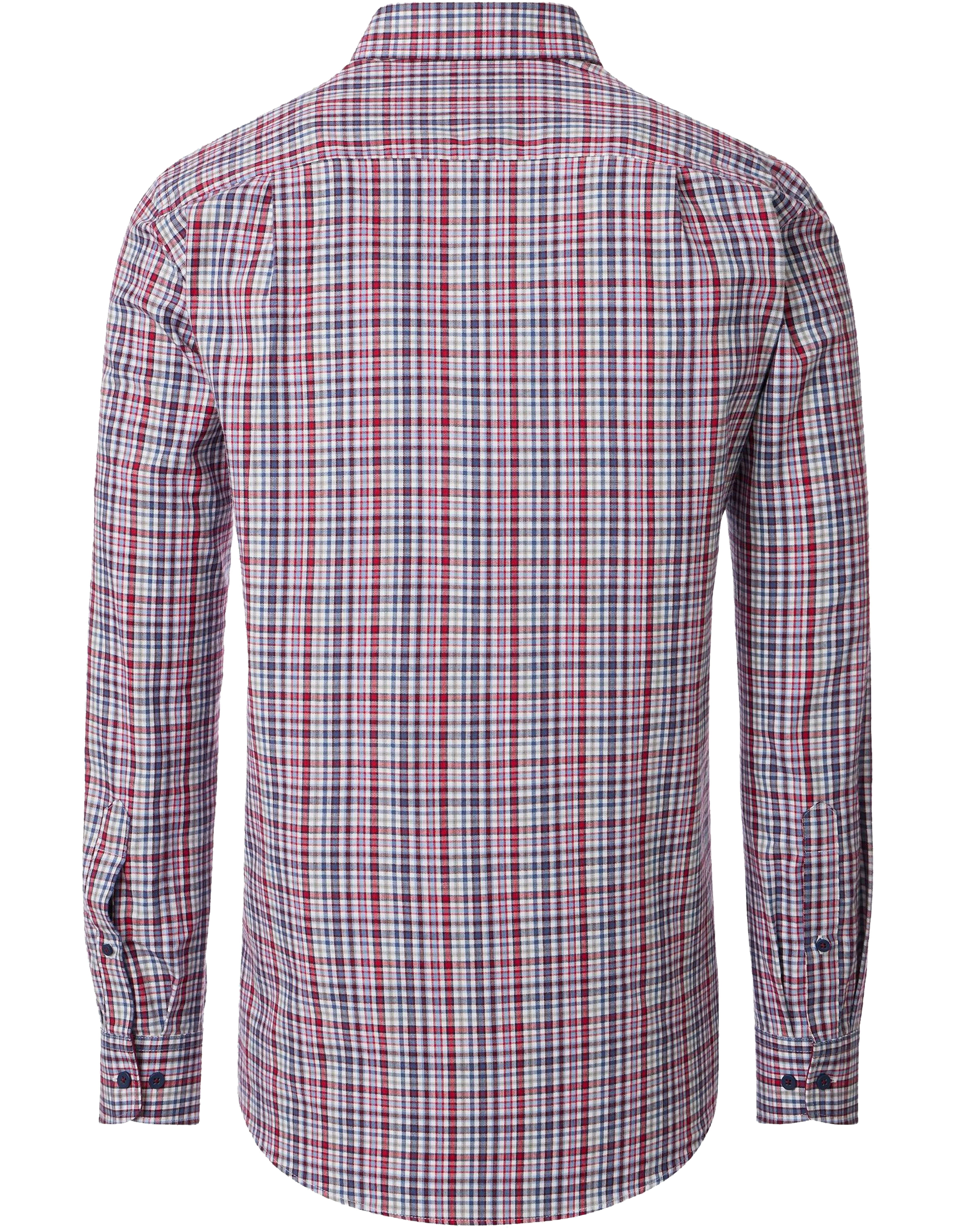 Redmond comfort fit overhemd, twill, blauw, wit, rood en grijs geruit