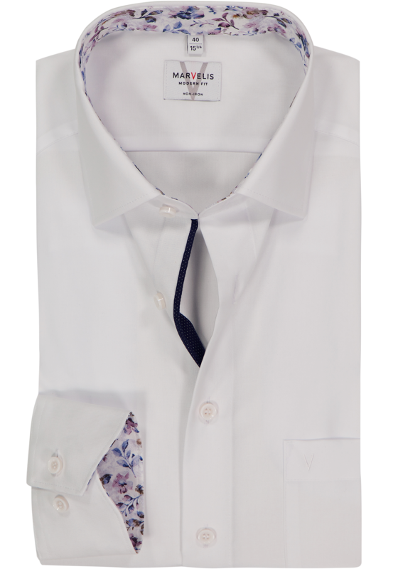 MARVELIS modern fit overhemd, popeline, wit MARVELIS modern fit overhemd, popeline, wit