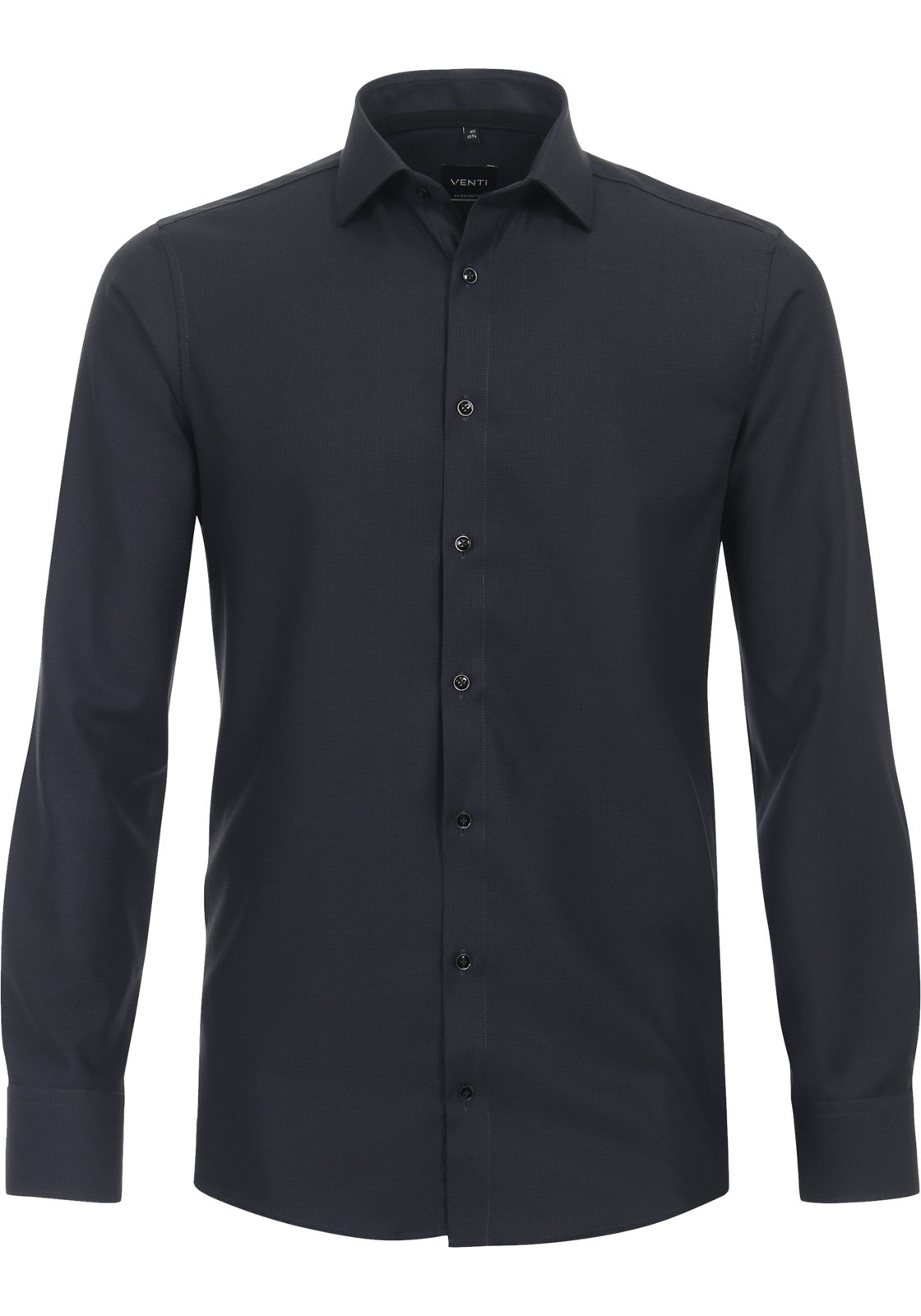 1-4064813581121-venti-overhemd_HR VENTI modern fit overhemd, structuur, zwart
