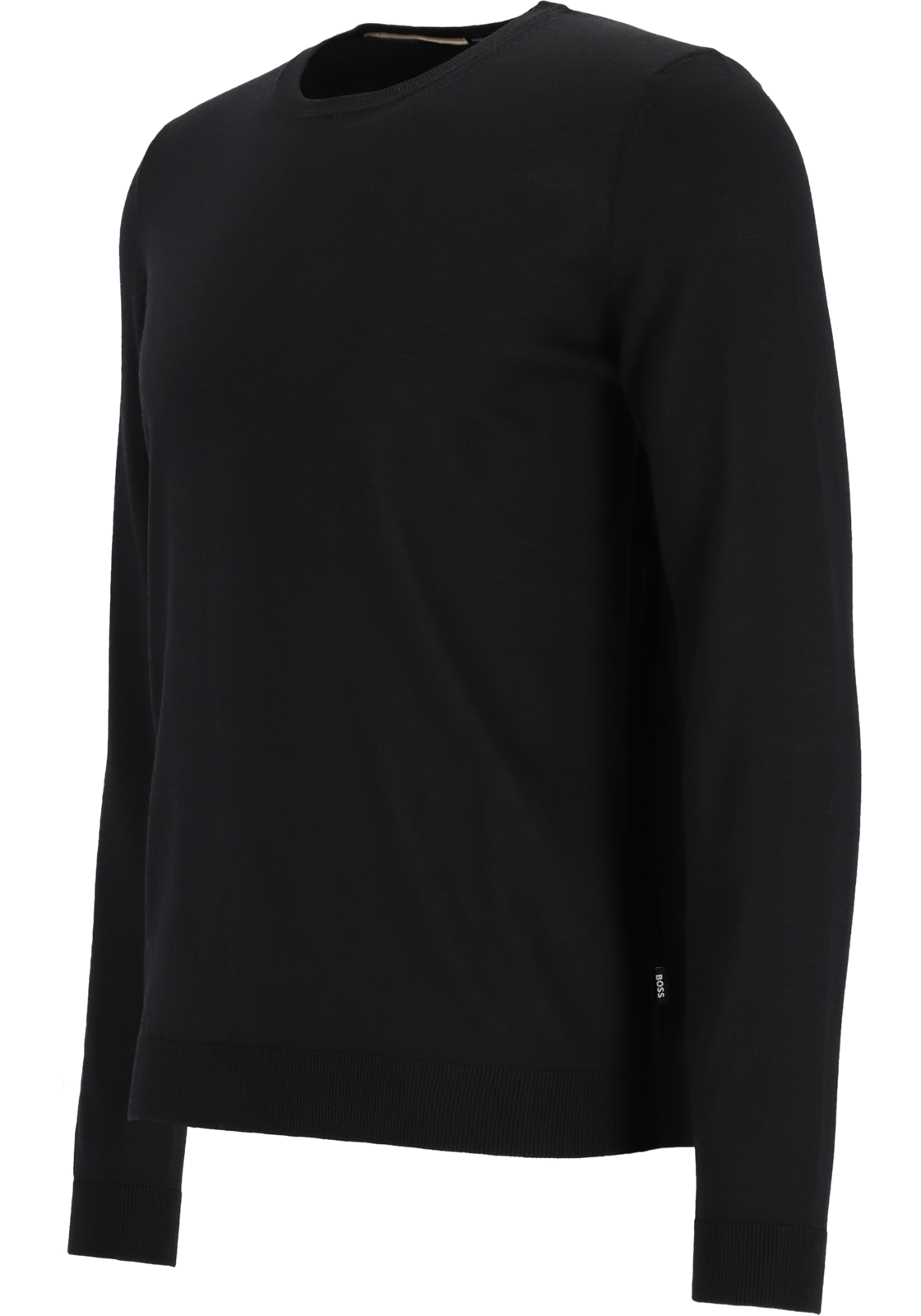 2-4021415408294-hugo_boss-HB_50468239001TR_zwart_4fotos_HR BOSS Leno heren trui wol, slim fit met O-hals, zwart