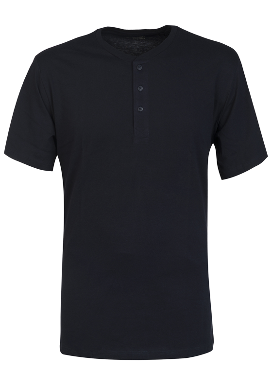 SCHIESSER Mix+Relax T-shirt, korte mouw, O-hals met knoopsluiting, blauw  SCHIESSER Mix+Relax T-shirt, korte mouw, O-hals met knoopsluiting, blauw