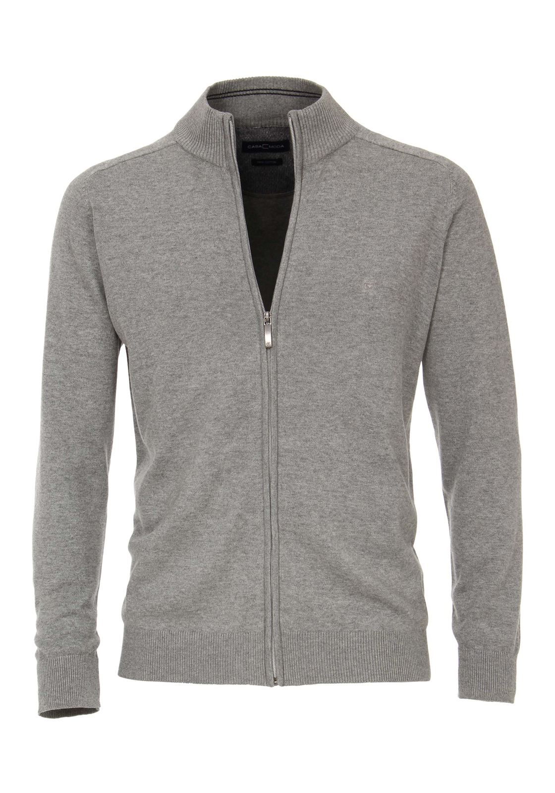 1-4060031346085-casa-moda-vest_HR CASA MODA heren vest katoen, met rits, grijs
