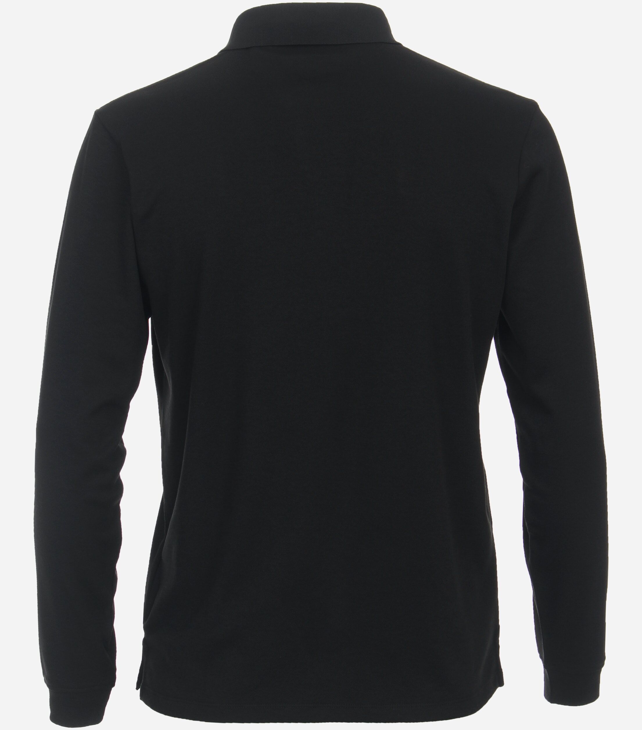 CASA MODA comfort fit polo lange mouw, zwart